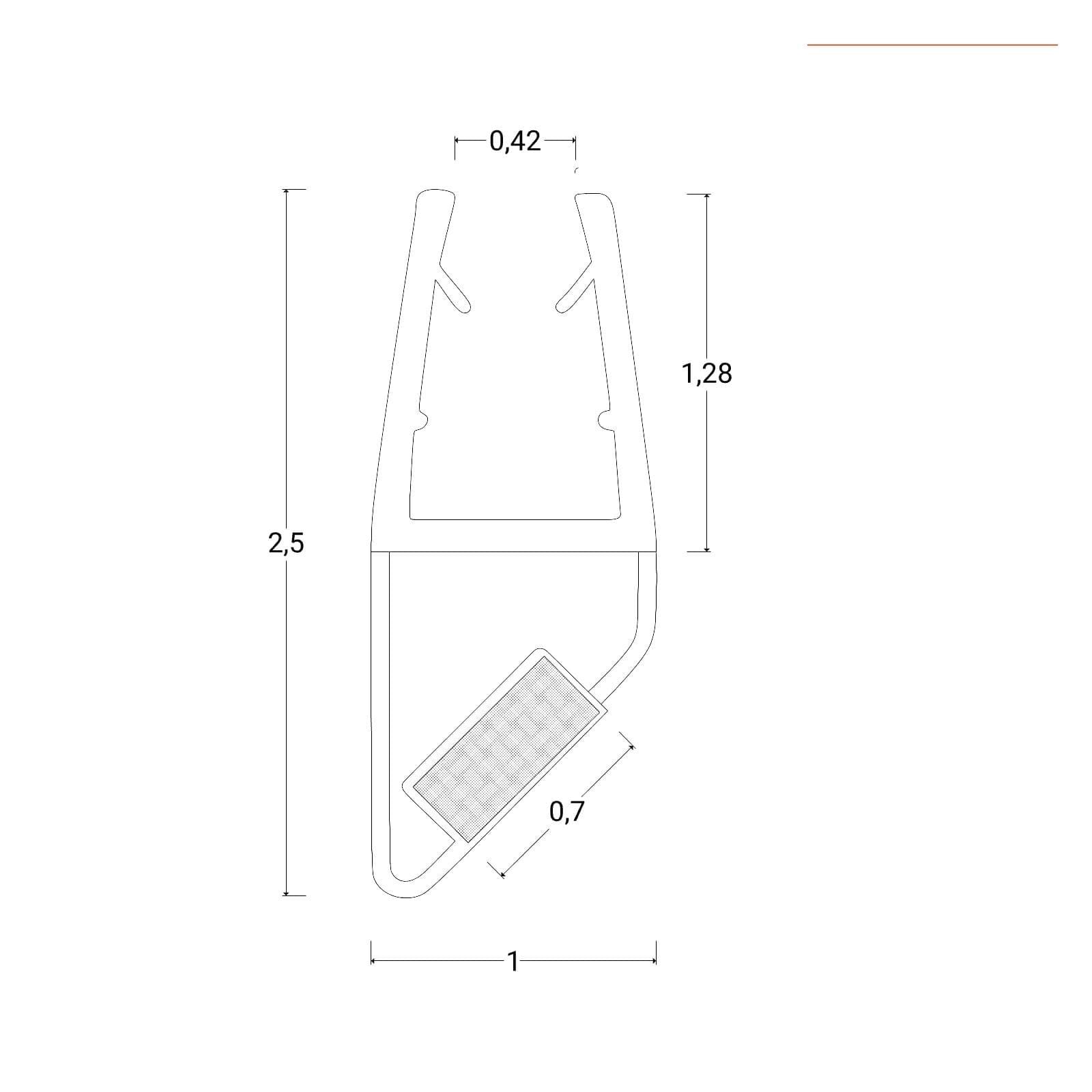 Set guarnizioni magnetiche spessore 6 mm per box doccia nicchia 190 h