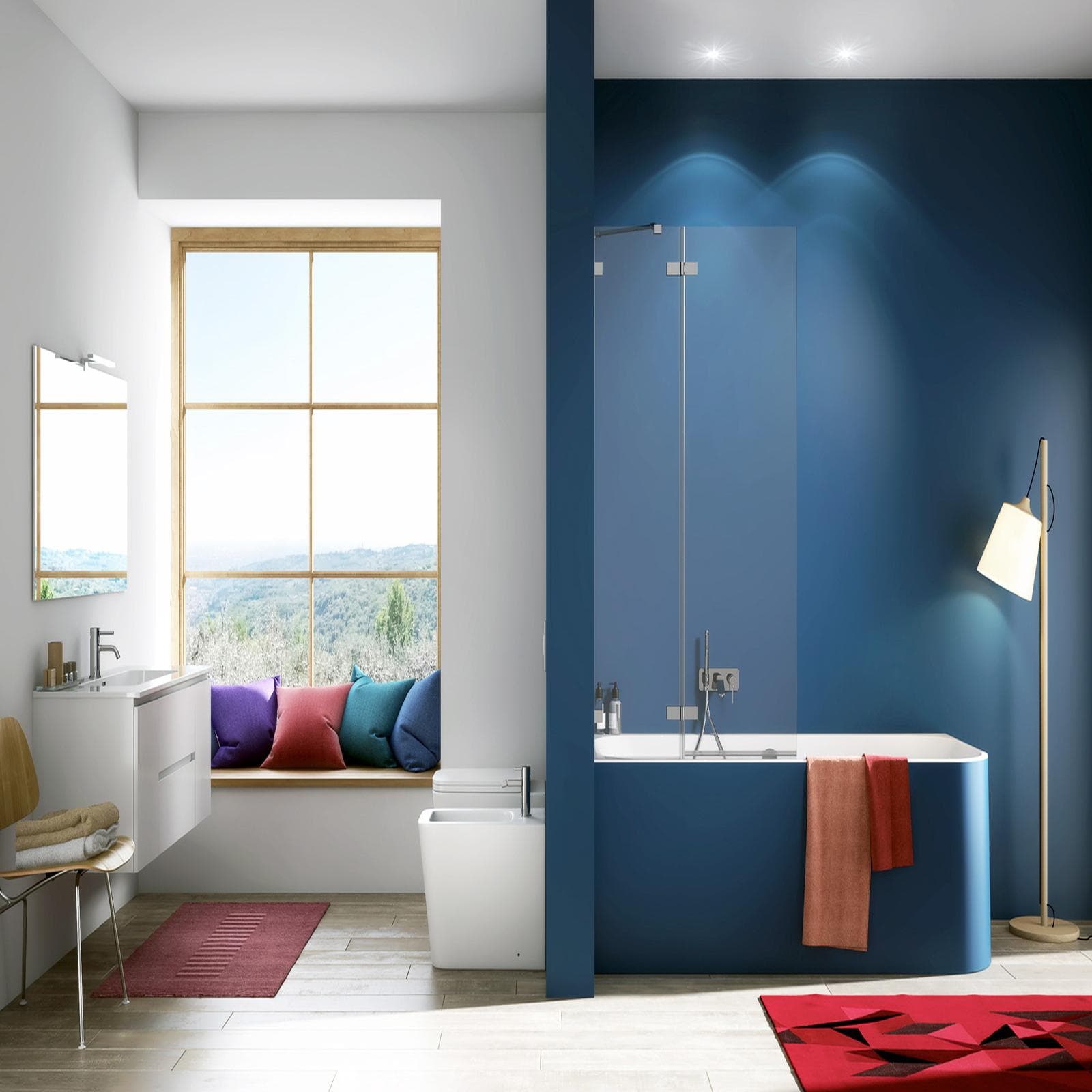 Sopravasca minimal 90 cm vetro temperato anticalcare reversibile 150 h