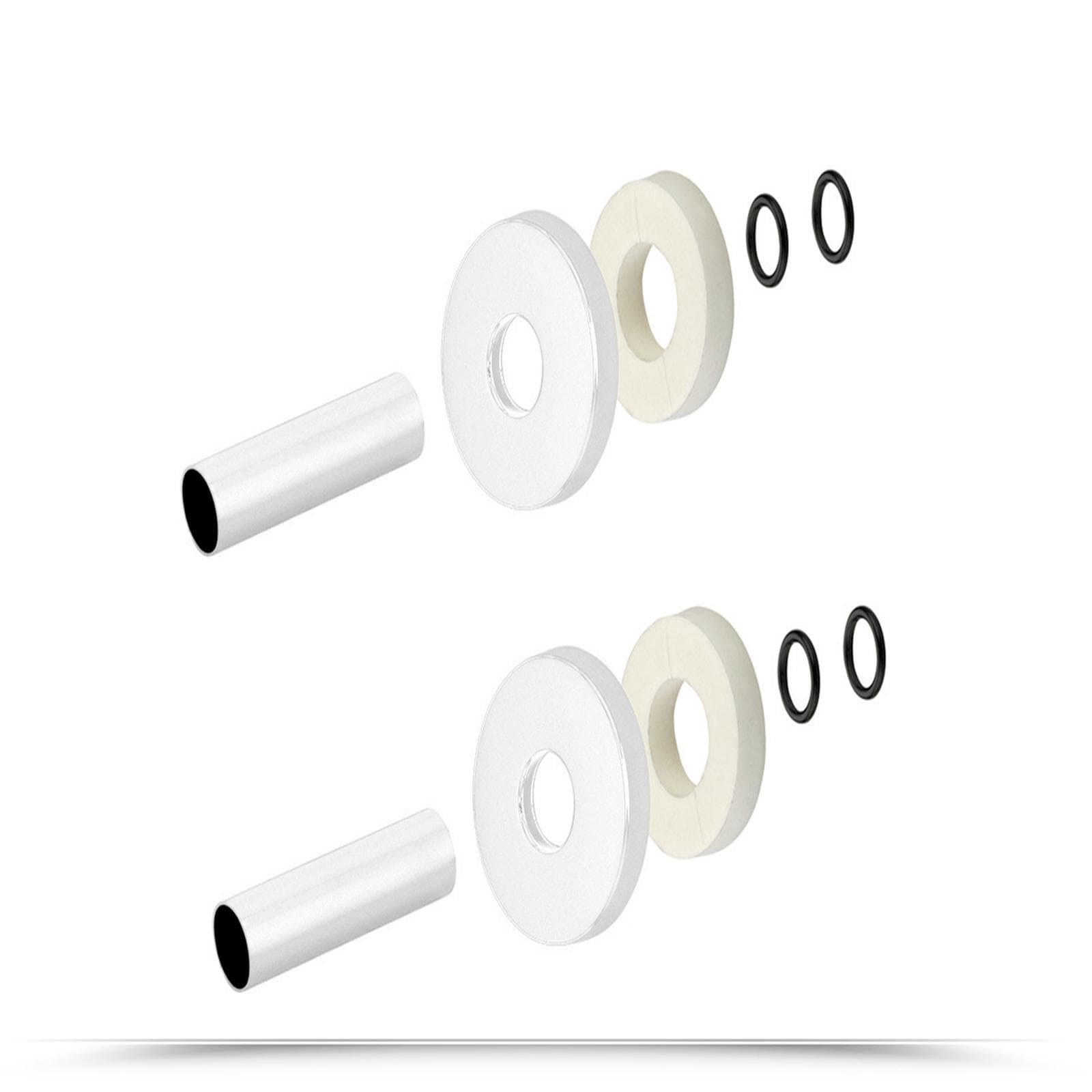 Kit copri tubo minimalista 2 pezzi bianco misura Ø55-Ø18-L160