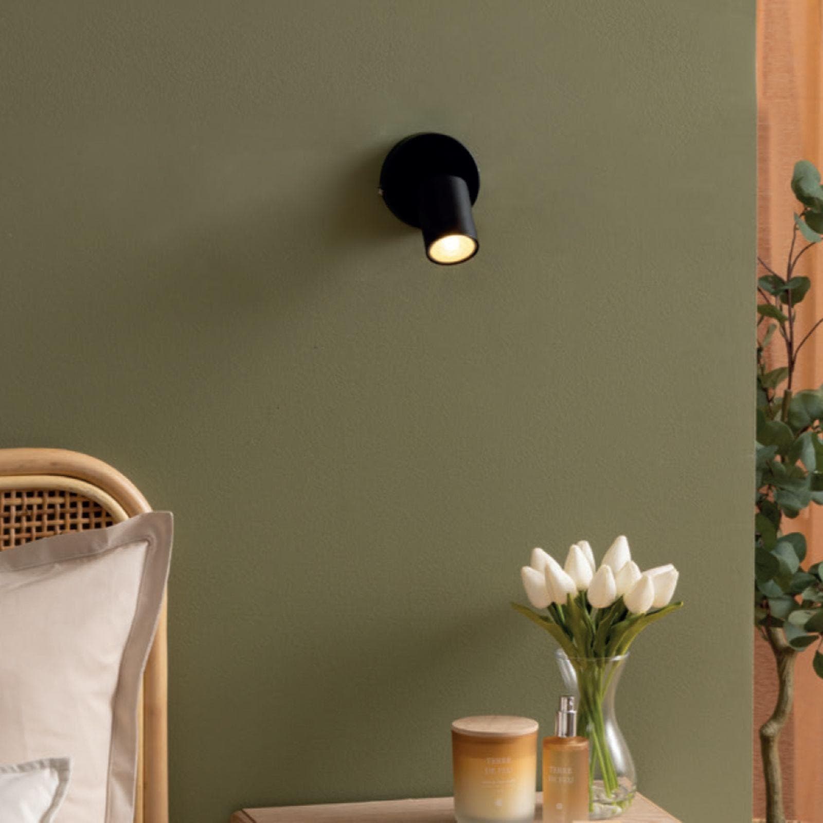 Lampada 1 spot orientabile 11x15h cm in acciaio nero - Myamar