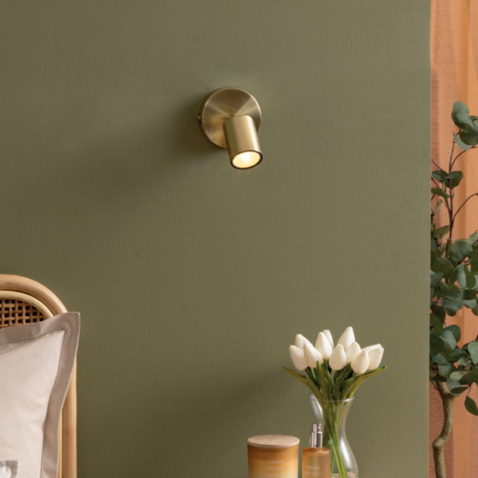 Lampada 1 spot orientabile 11x15h cm in acciaio oro - Myamar