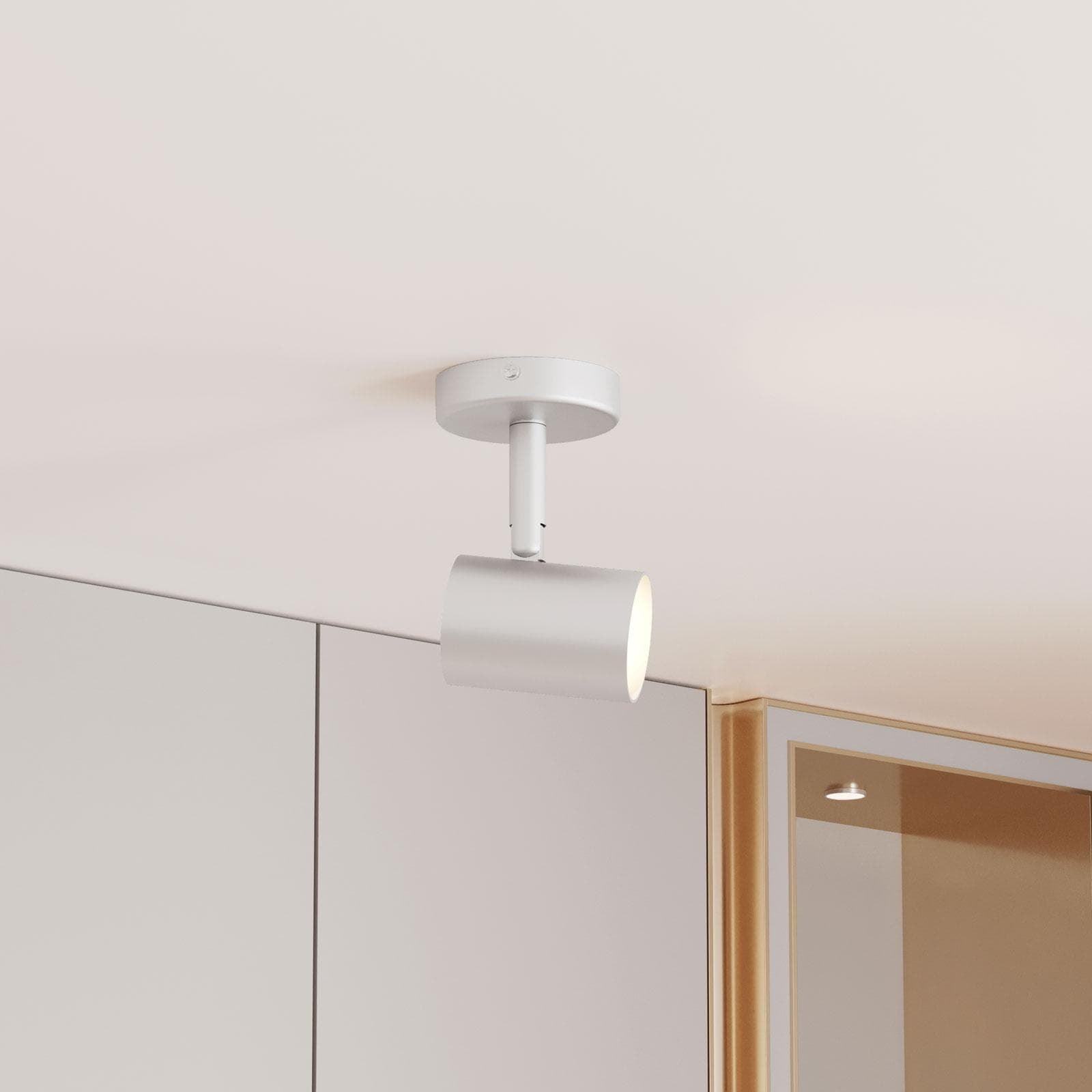Lampada 1 spot orientabile da interno 8x7x12h cm in alluminio bianco - Betsy