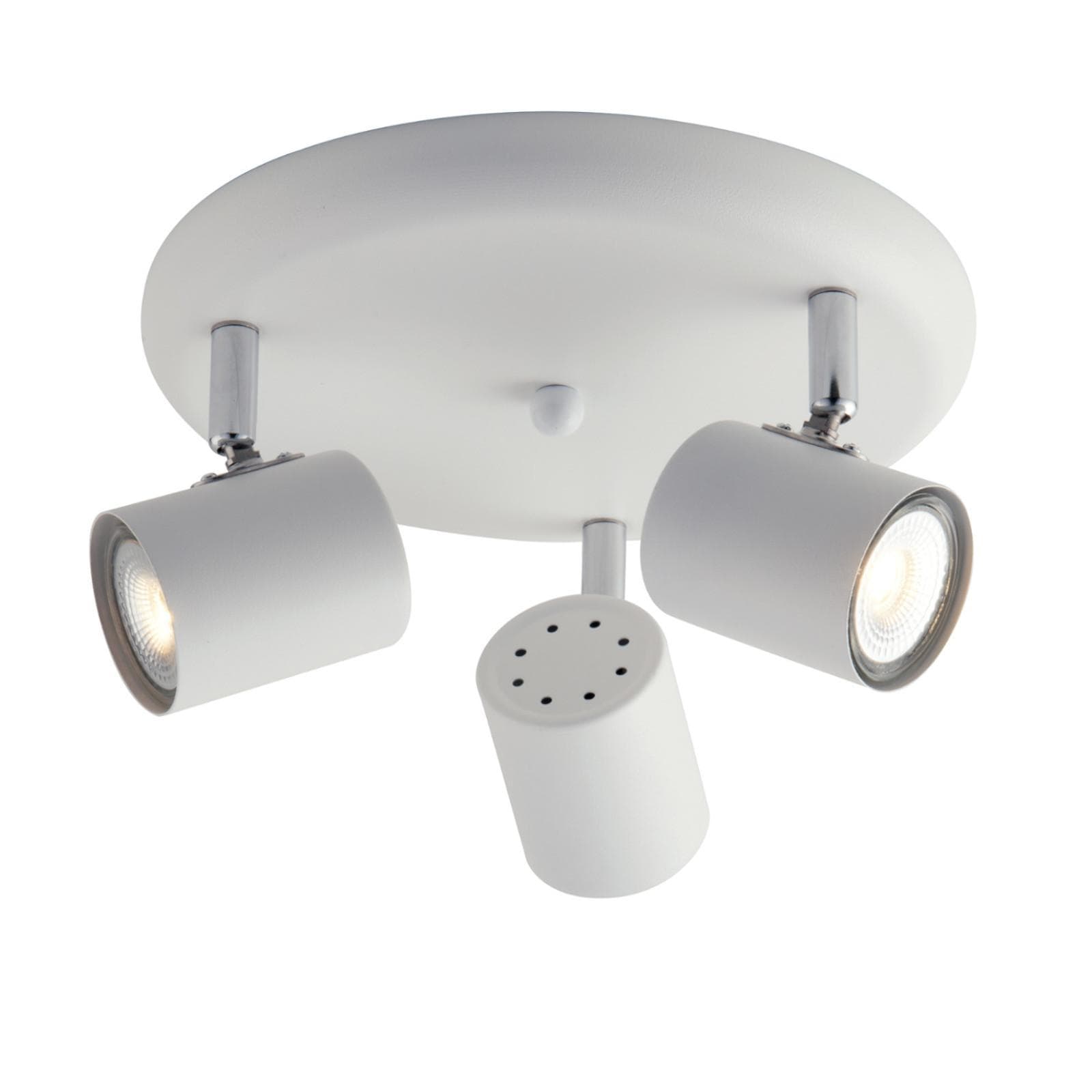 Lampada 3 spot orientabile da interno 23,5x7x12h cm in metallo bianco