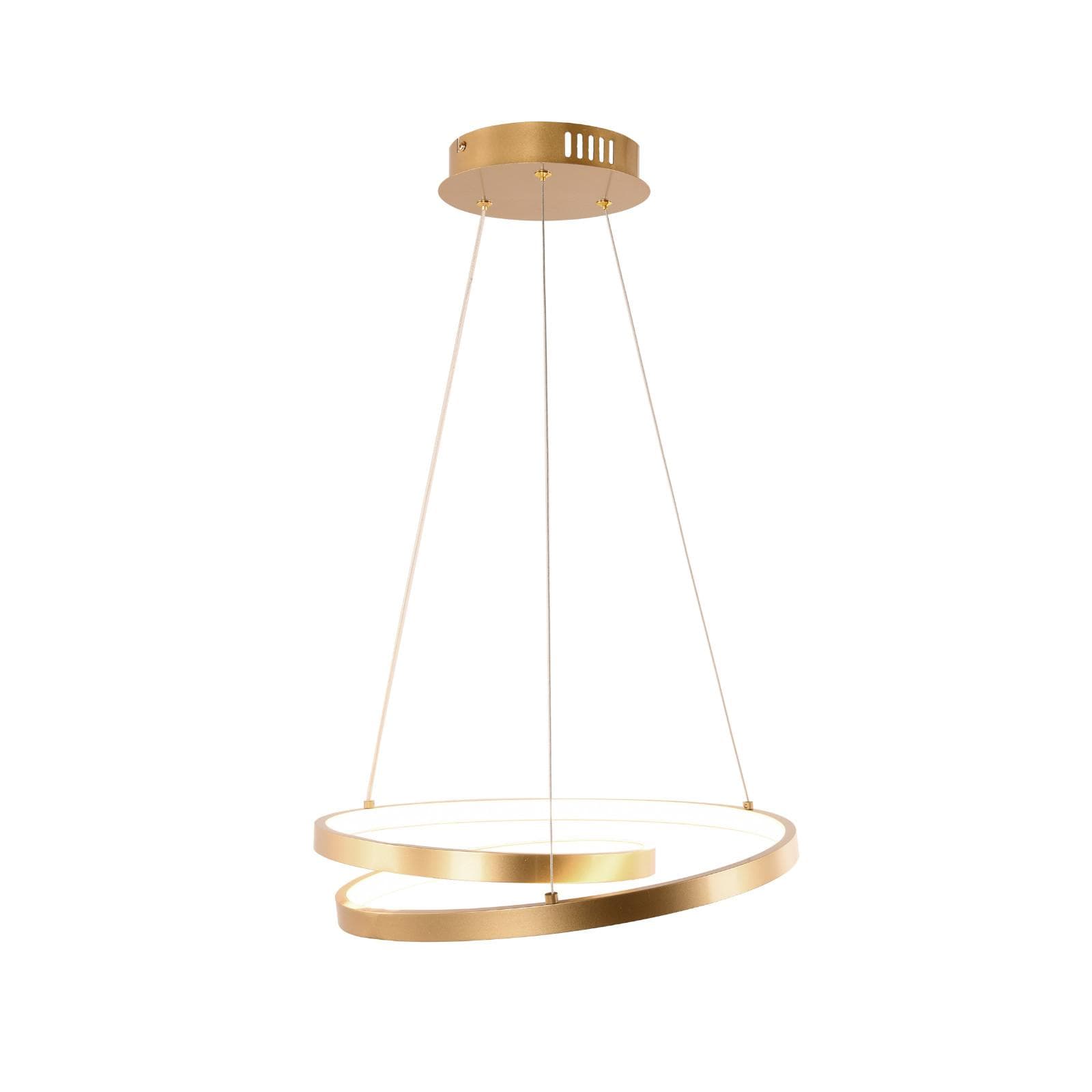 Lampada a sospensione 150x40 cm in alluminio oro goffrato