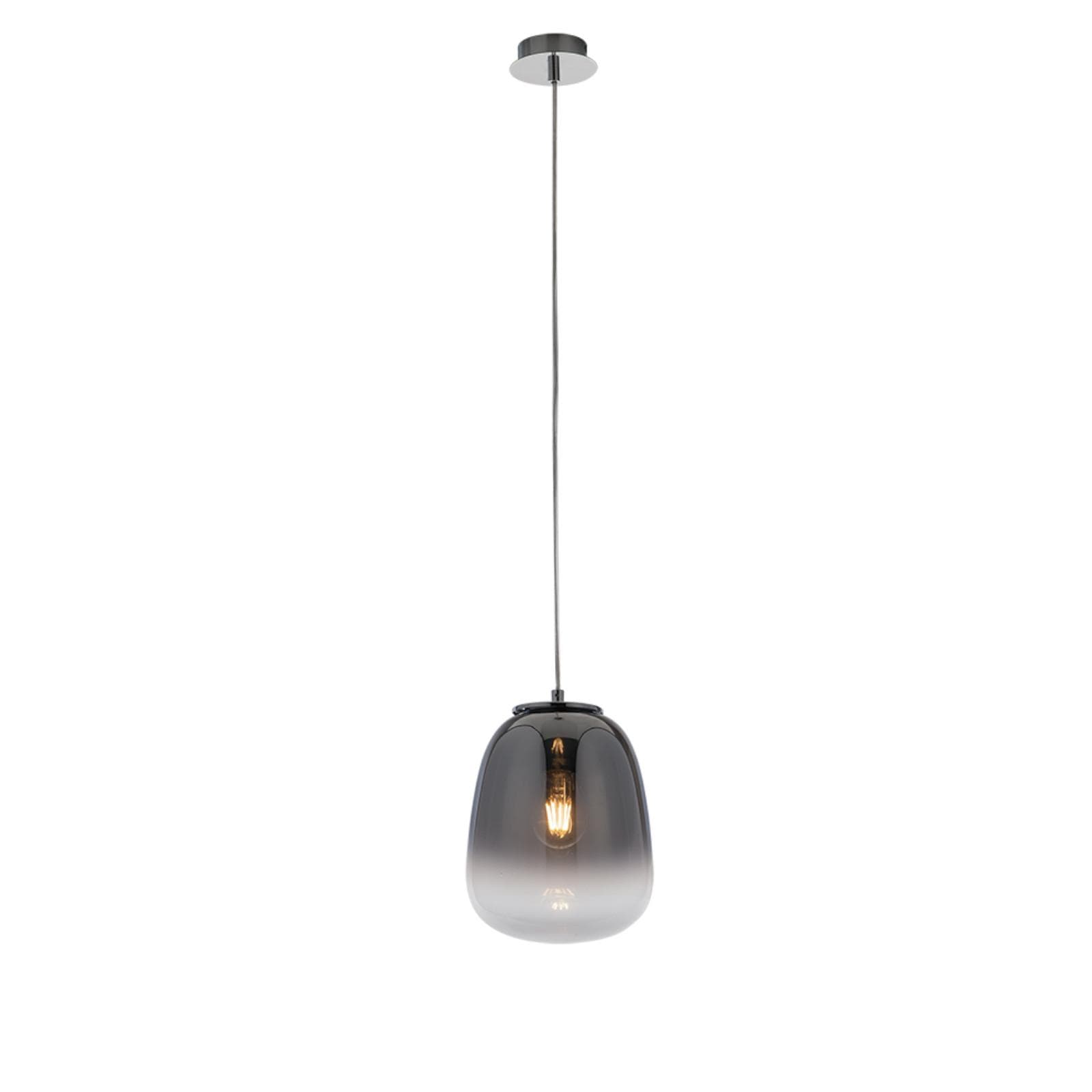 Lampada a sospensione 19,7 cm in vetro sfumato specchiato cromo