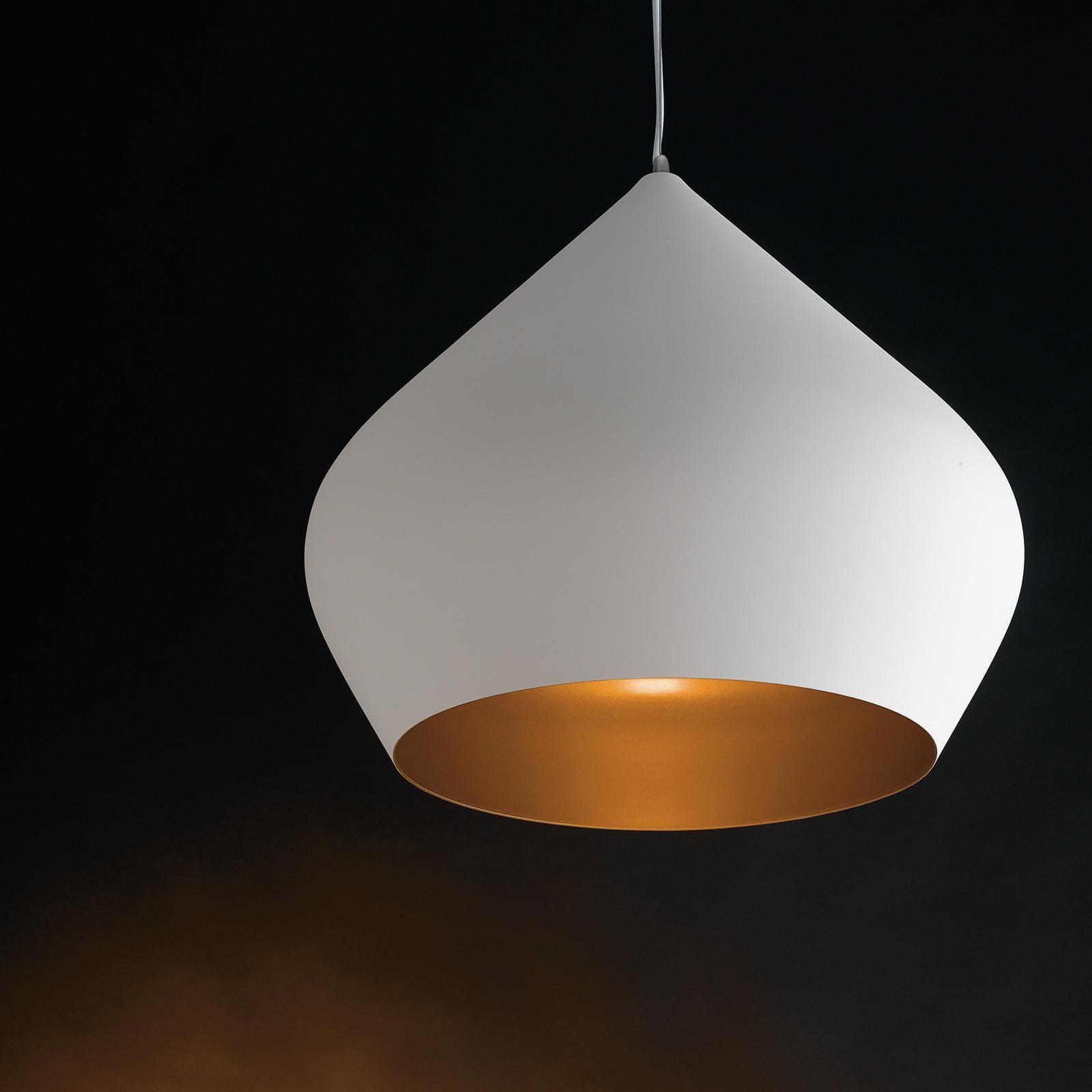 Lampada a sospensione 201h cm in metallo bianco