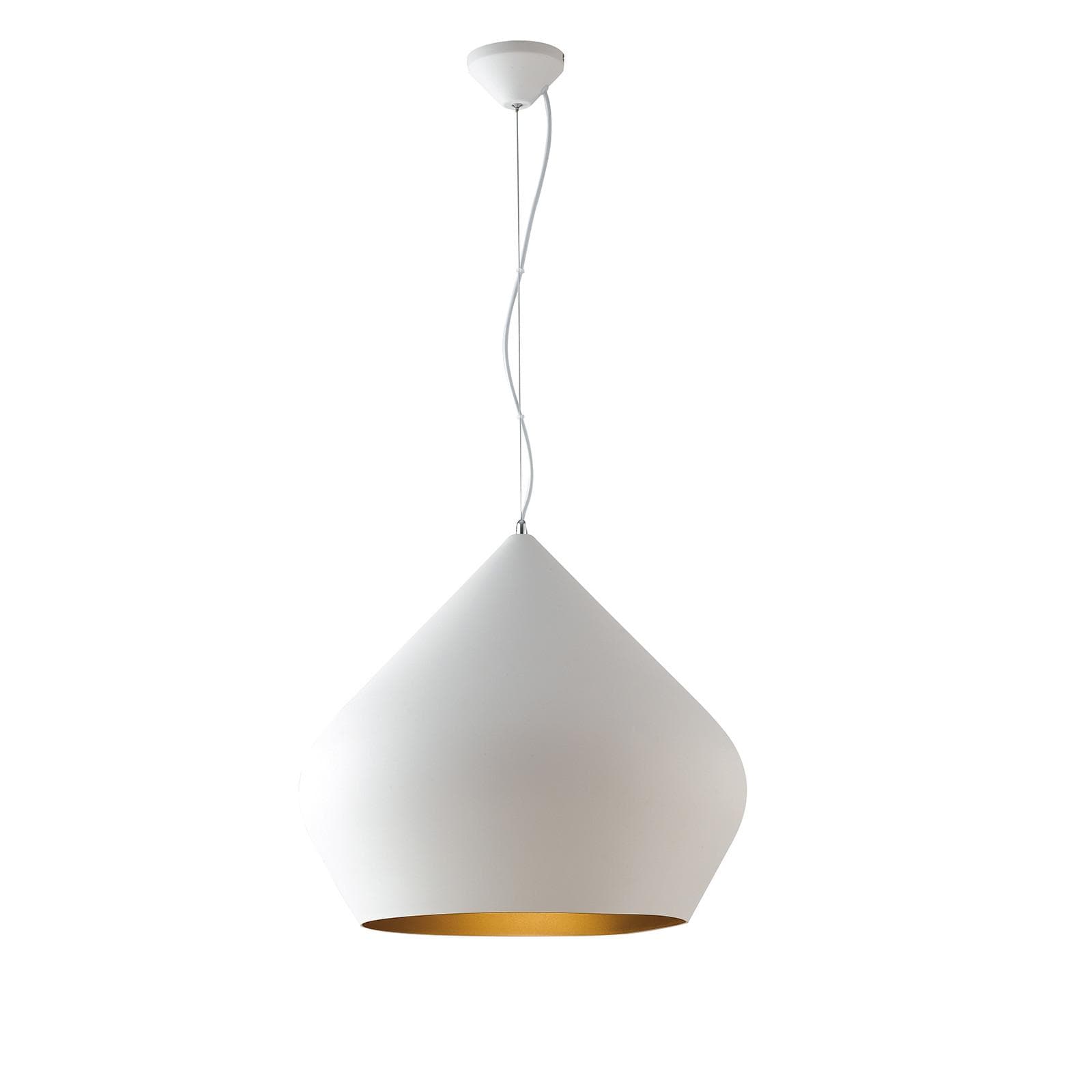 Lampada a sospensione 201h cm in metallo bianco