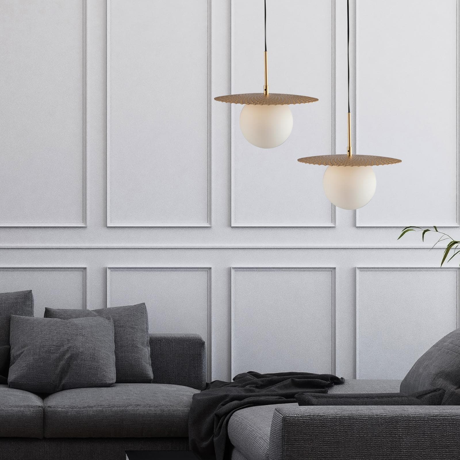Lampada a sospensione 30 cm in metallo oro