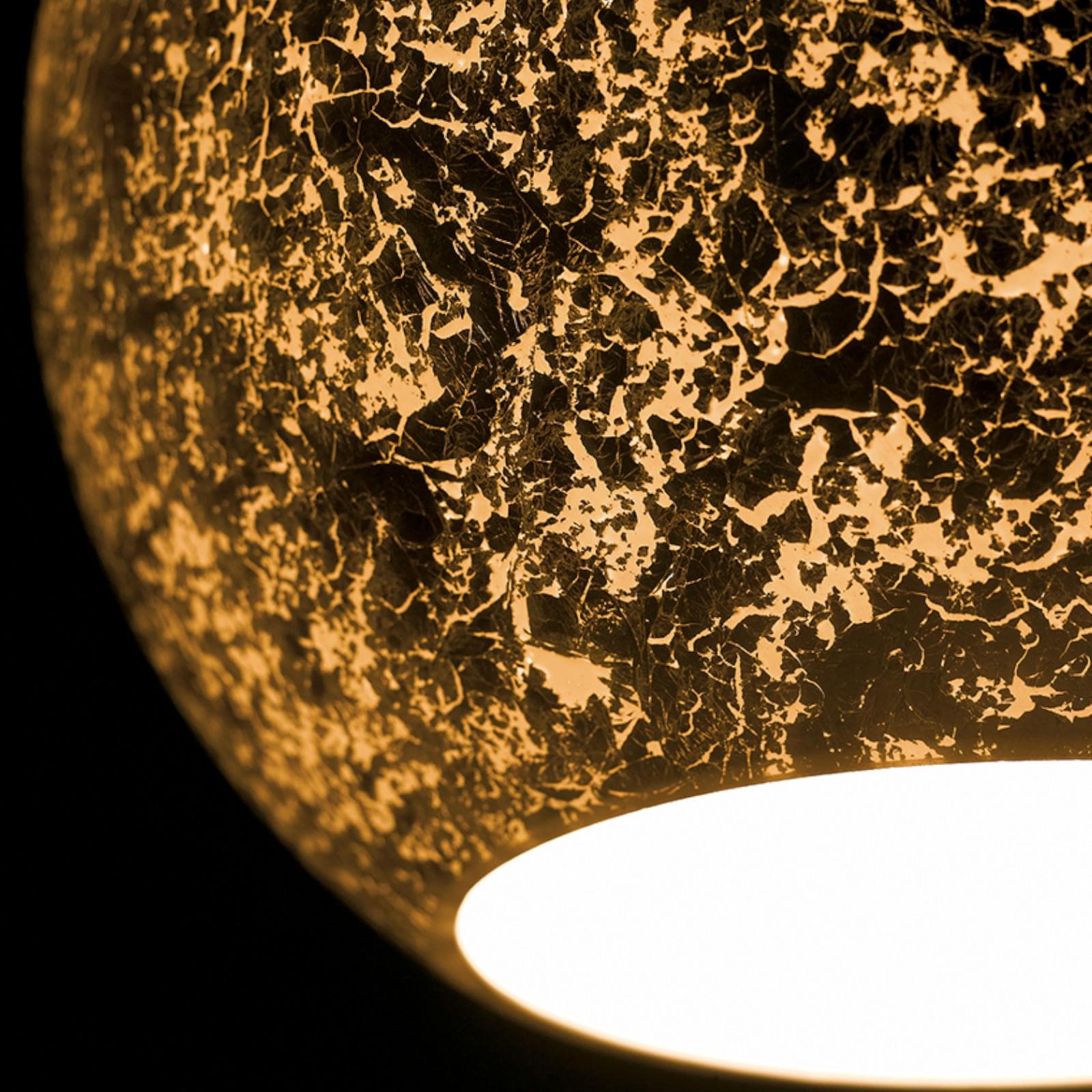 Lampada a sospensione 30 cm in vetro con foglia oro