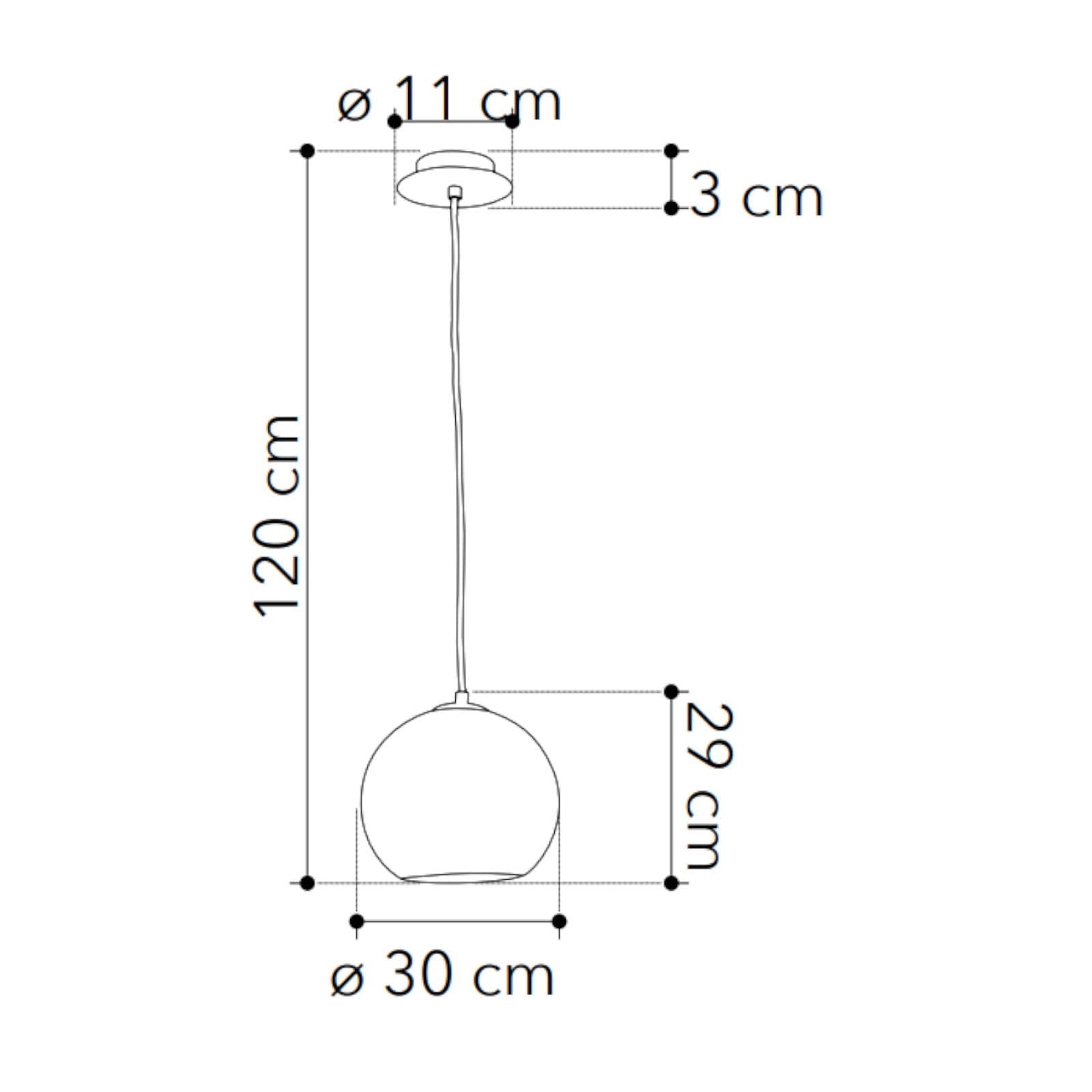 Lampada a sospensione 30 cm in vetro con foglia oro