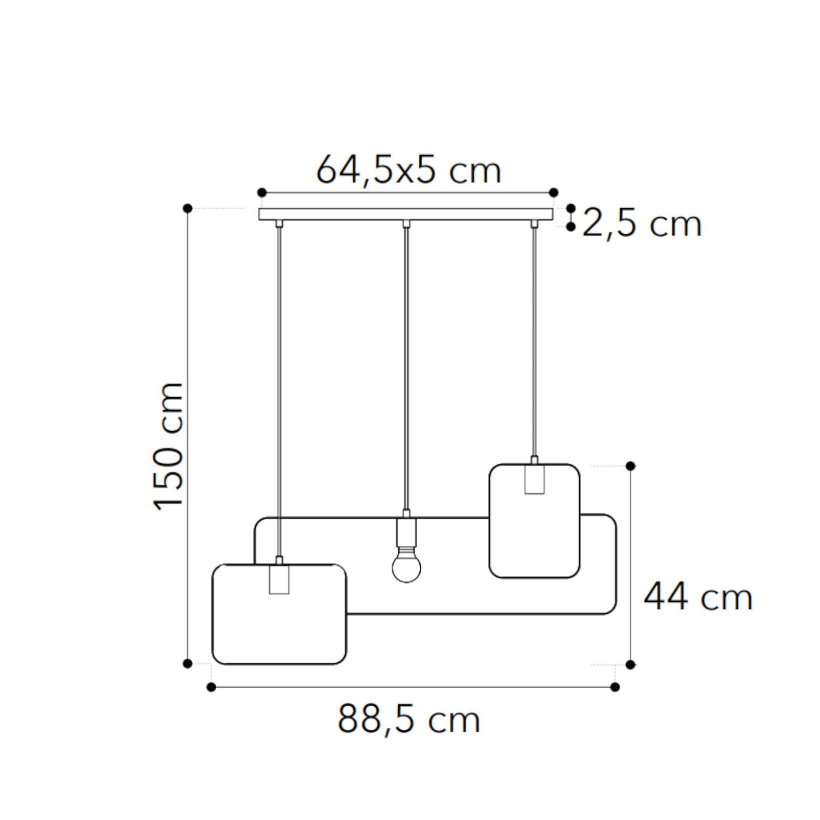 Lampada a sospensione 88,5 cm in metallo nero e oro