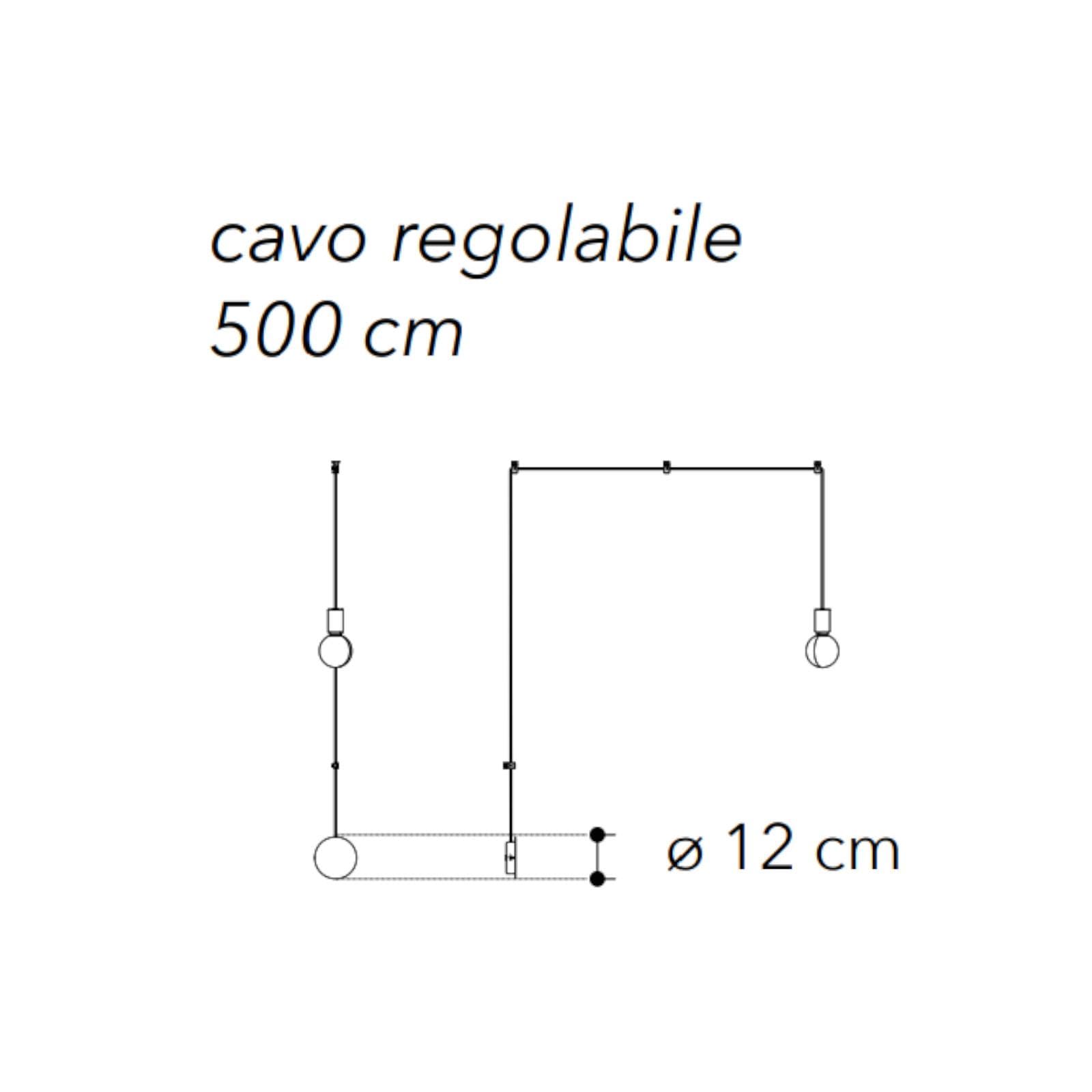 Lampada a sospensione con 4 deviatori inclusi in metallo bianco