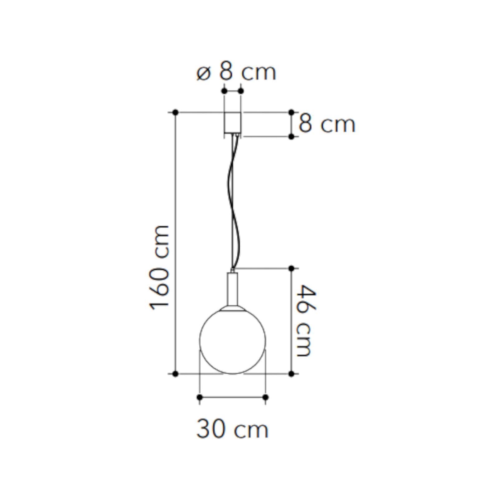 Lampada a sospensione da interno 30x160h cm oro rosa in vetro soffiato bianco