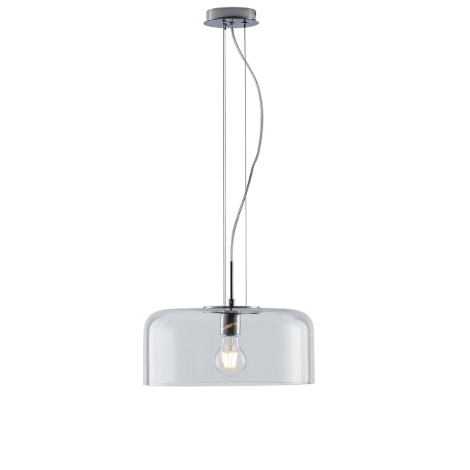 Lampada a sospensione per interno 35x150h cm in vetro trasparente lucido