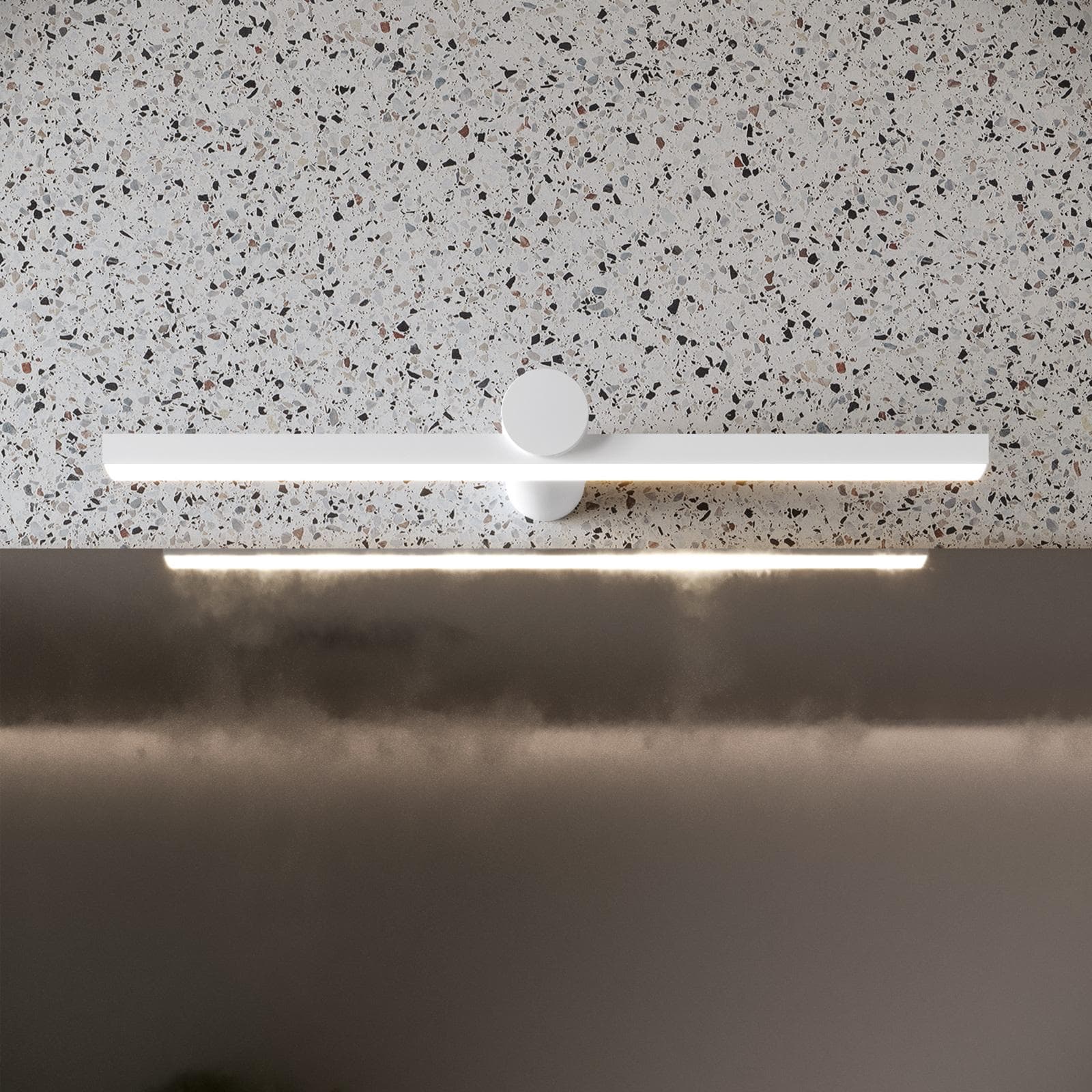 Lampada applique 45 cm in metallo bianco opaco - Float