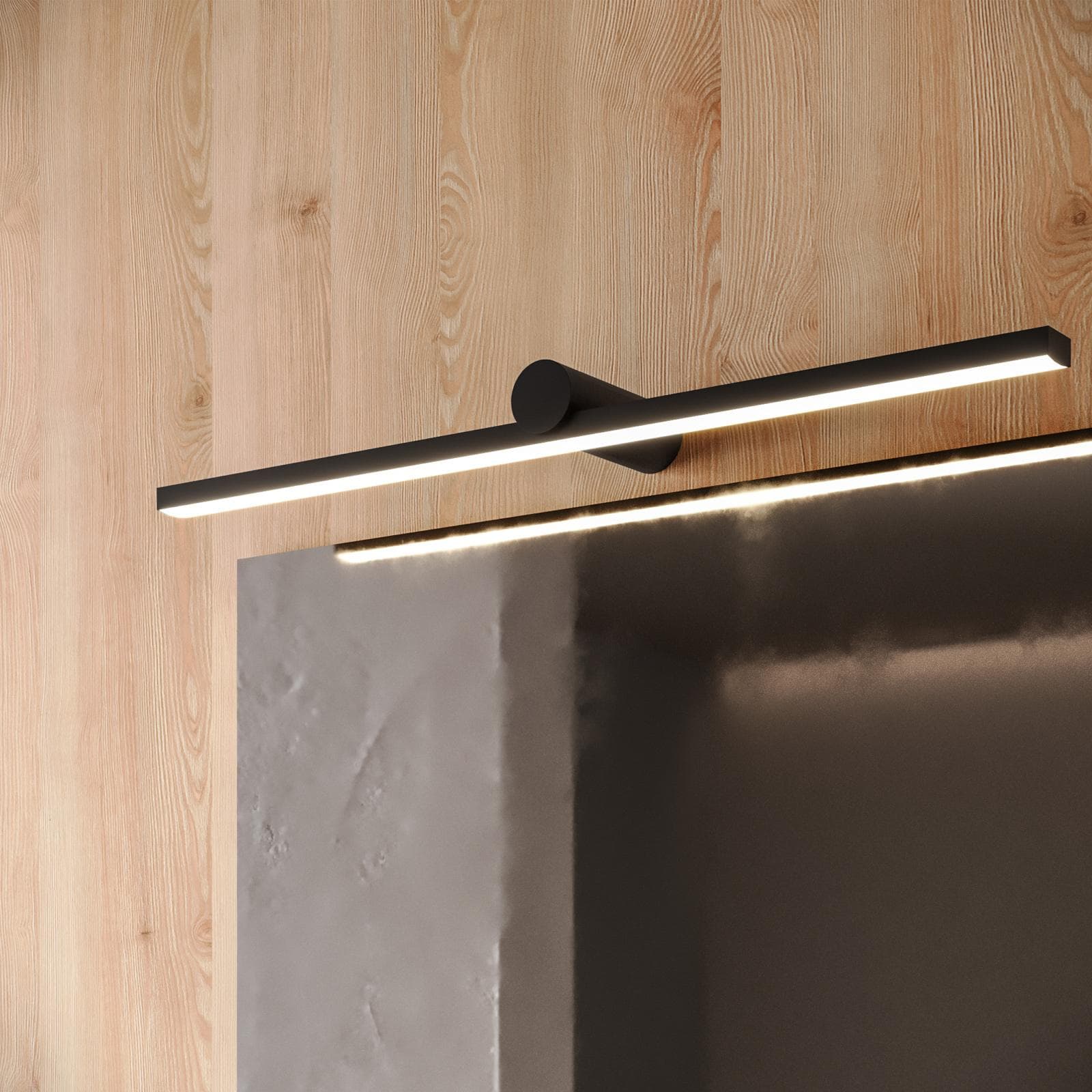 Lampada applique 65 cm in metallo nero opaco - Float