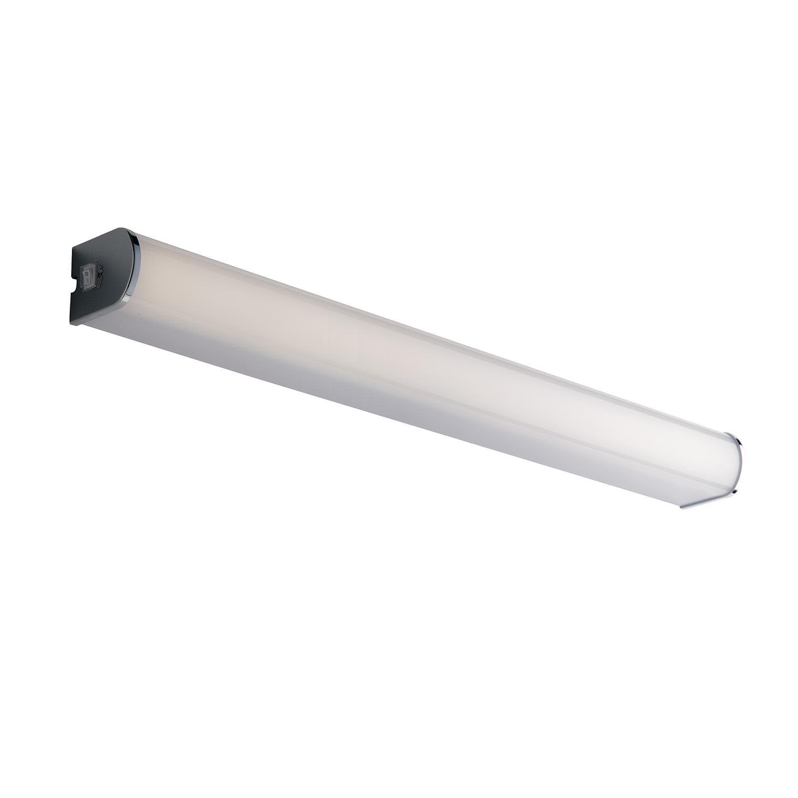 Lampada applique LED 60 cm in alluminio cromato con diffusore bianco