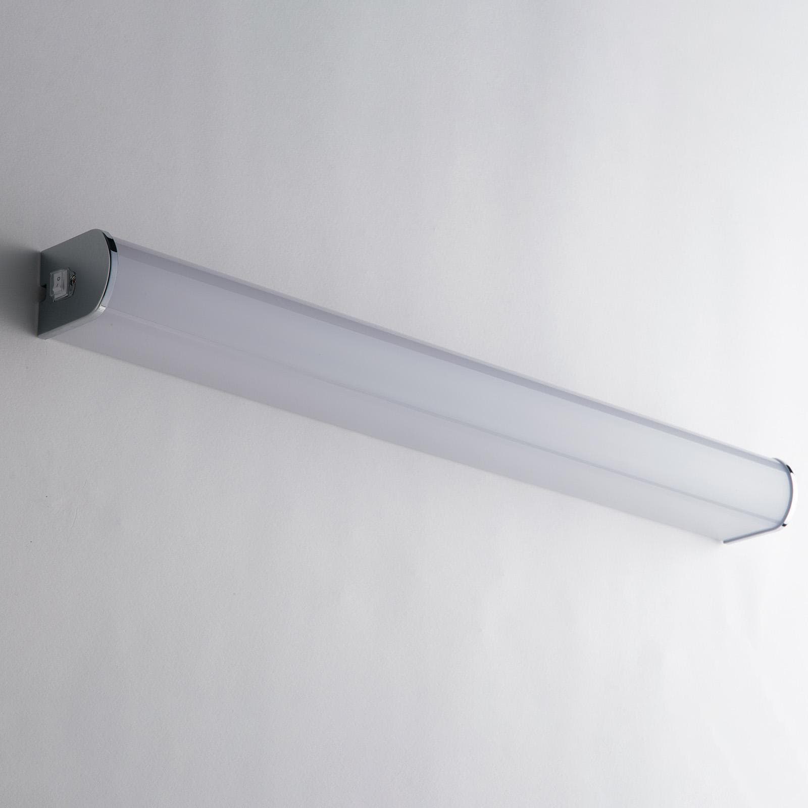 Lampada applique LED 60 cm in alluminio cromato con diffusore bianco