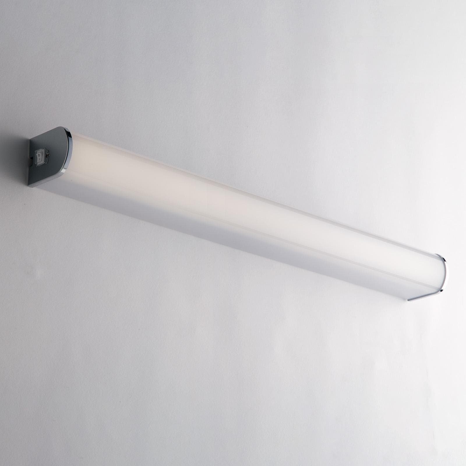 Lampada applique LED 60 cm in alluminio cromato con diffusore bianco