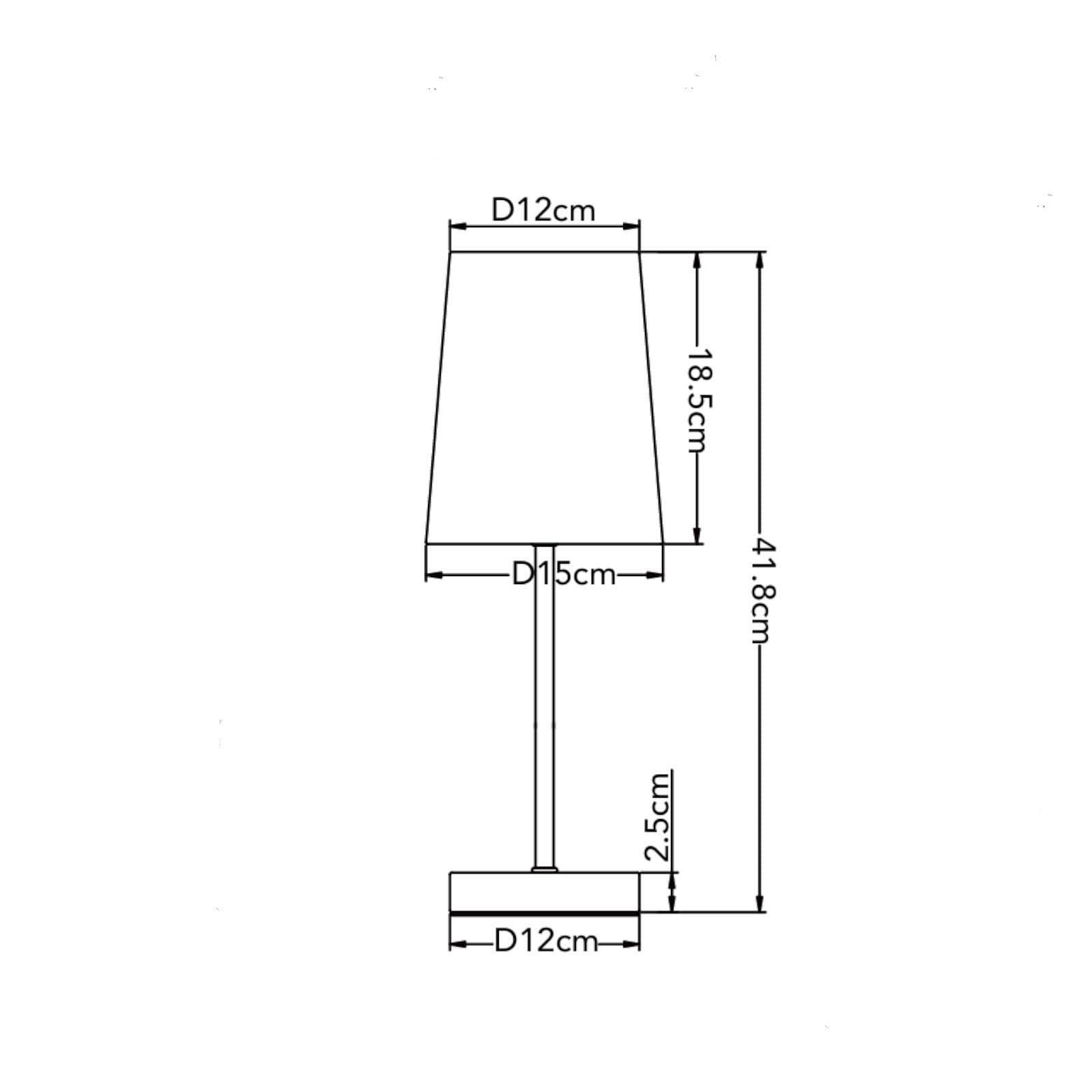 Lampada da appoggio rotonda 15 cm in metallo cromo con paralume bianco