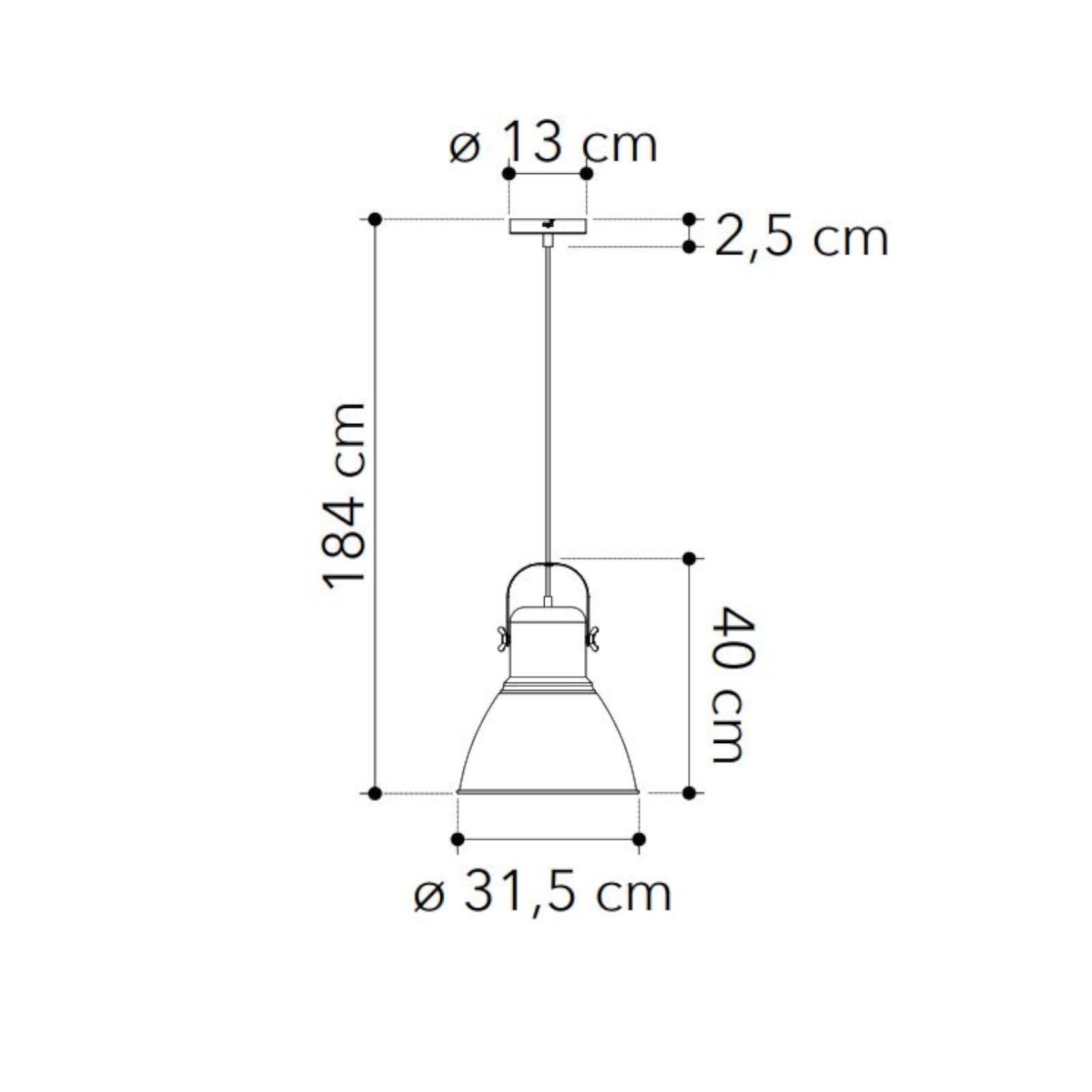 Lampada da soffitto 184h cm in metallo marrone