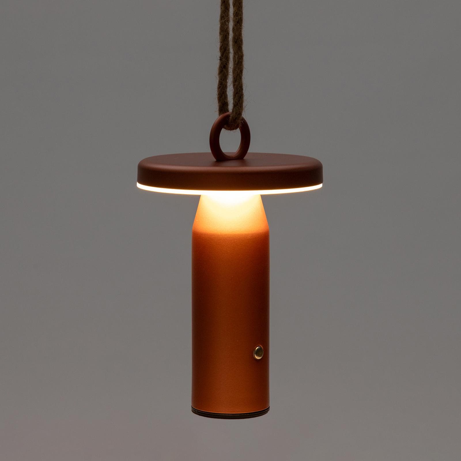 Lanterna da tavolo o sospensione 14x23h cm touch in alluminio aragosta con corda - Mash