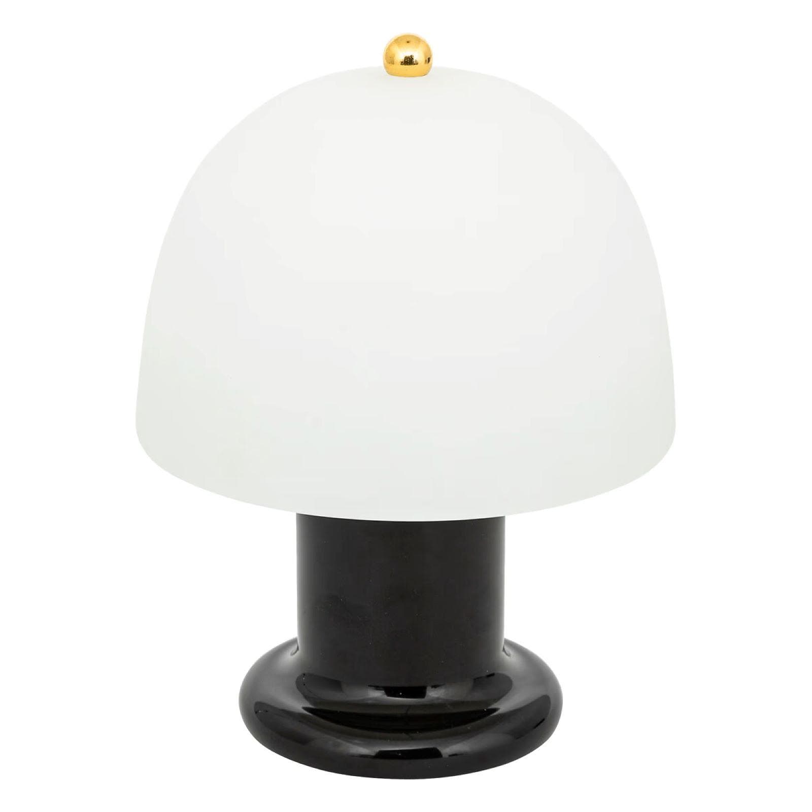 Lampada da tavolo 21h cm LED in vetro e acciaio nero - Solana