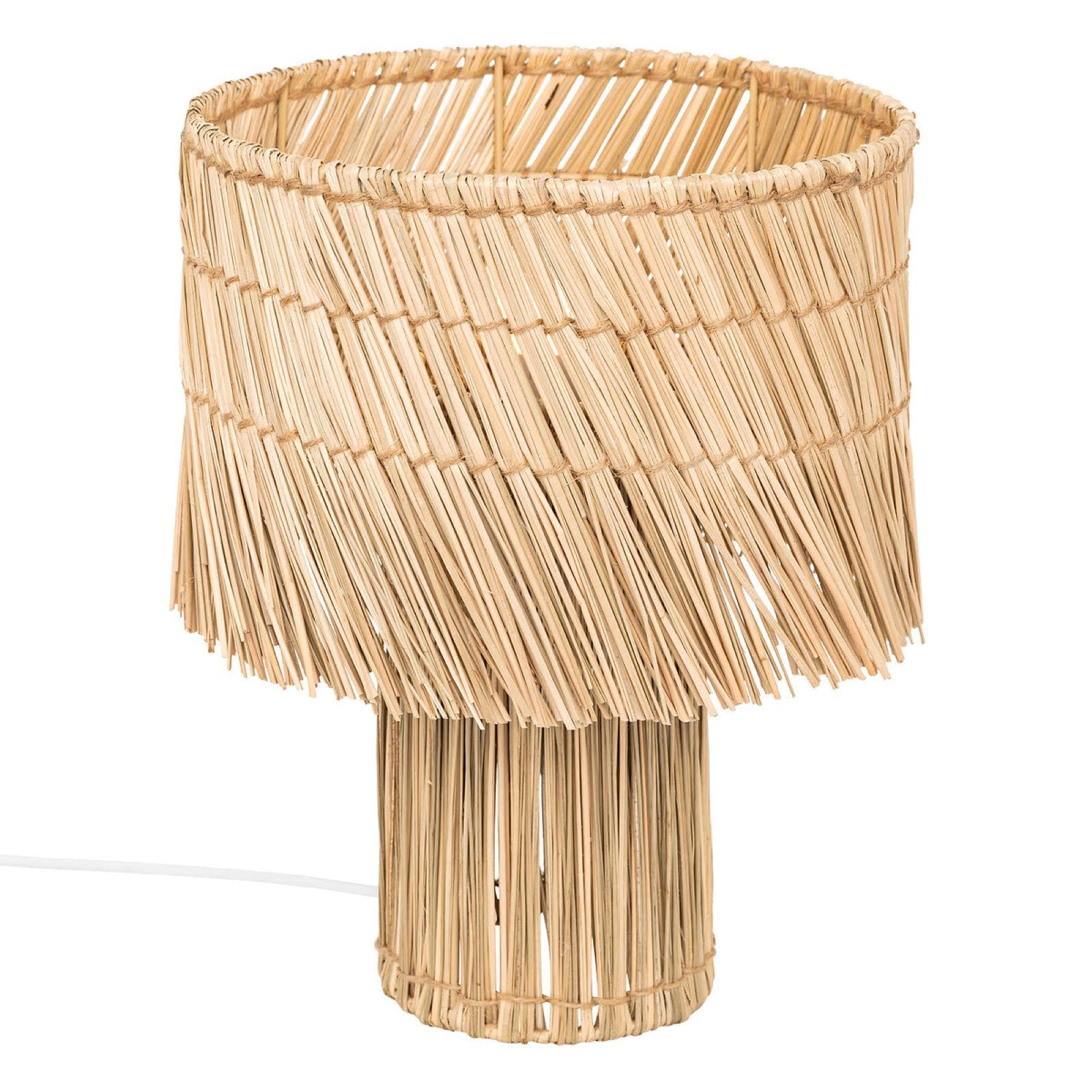 Lampada da tavolo 34h cm in paglia naturale