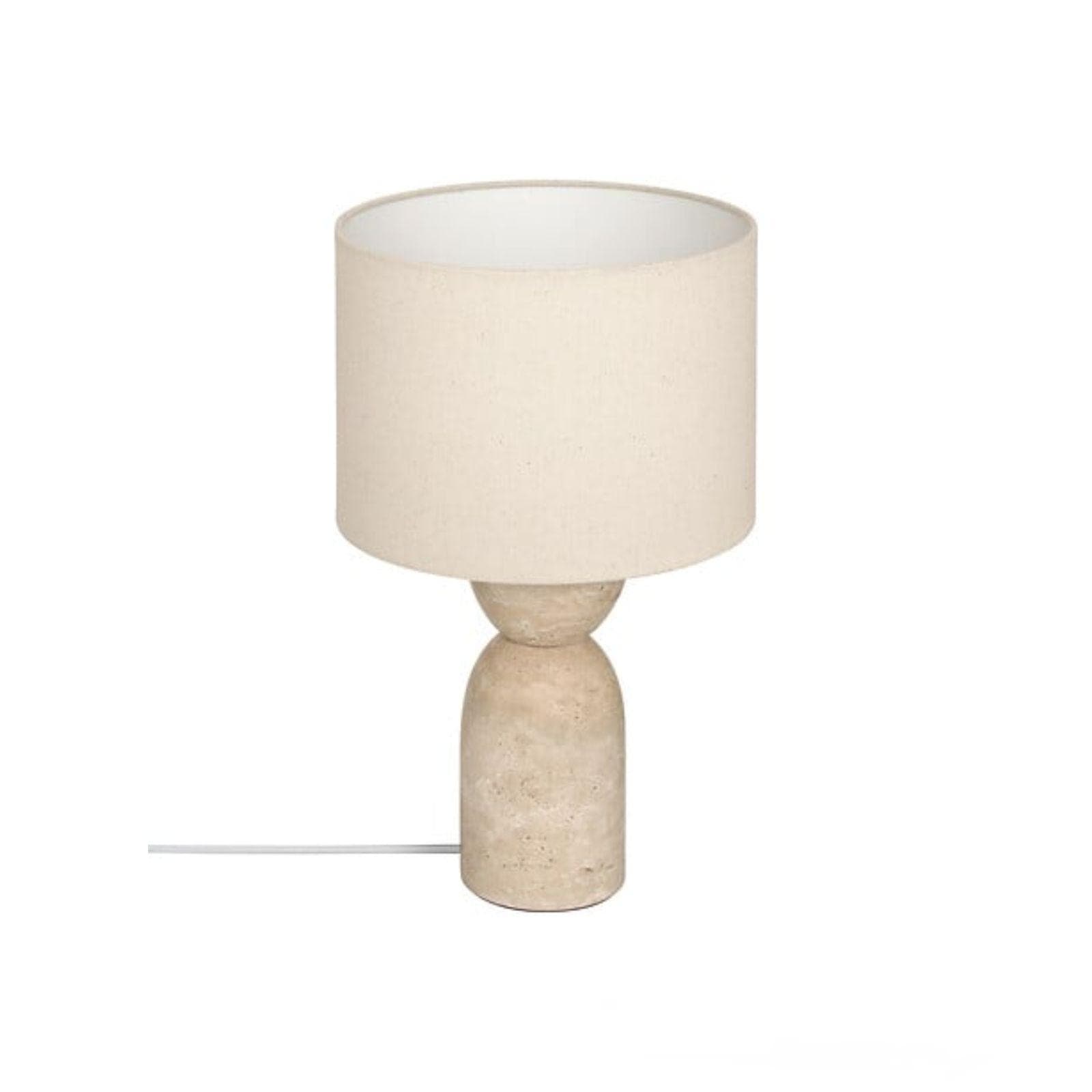 Lampada da tavolo 48h cm in marmo travertino beige