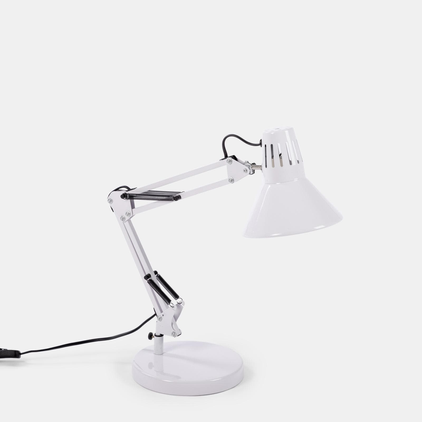 Lampada da tavolo in metallo bianco regolabile - King