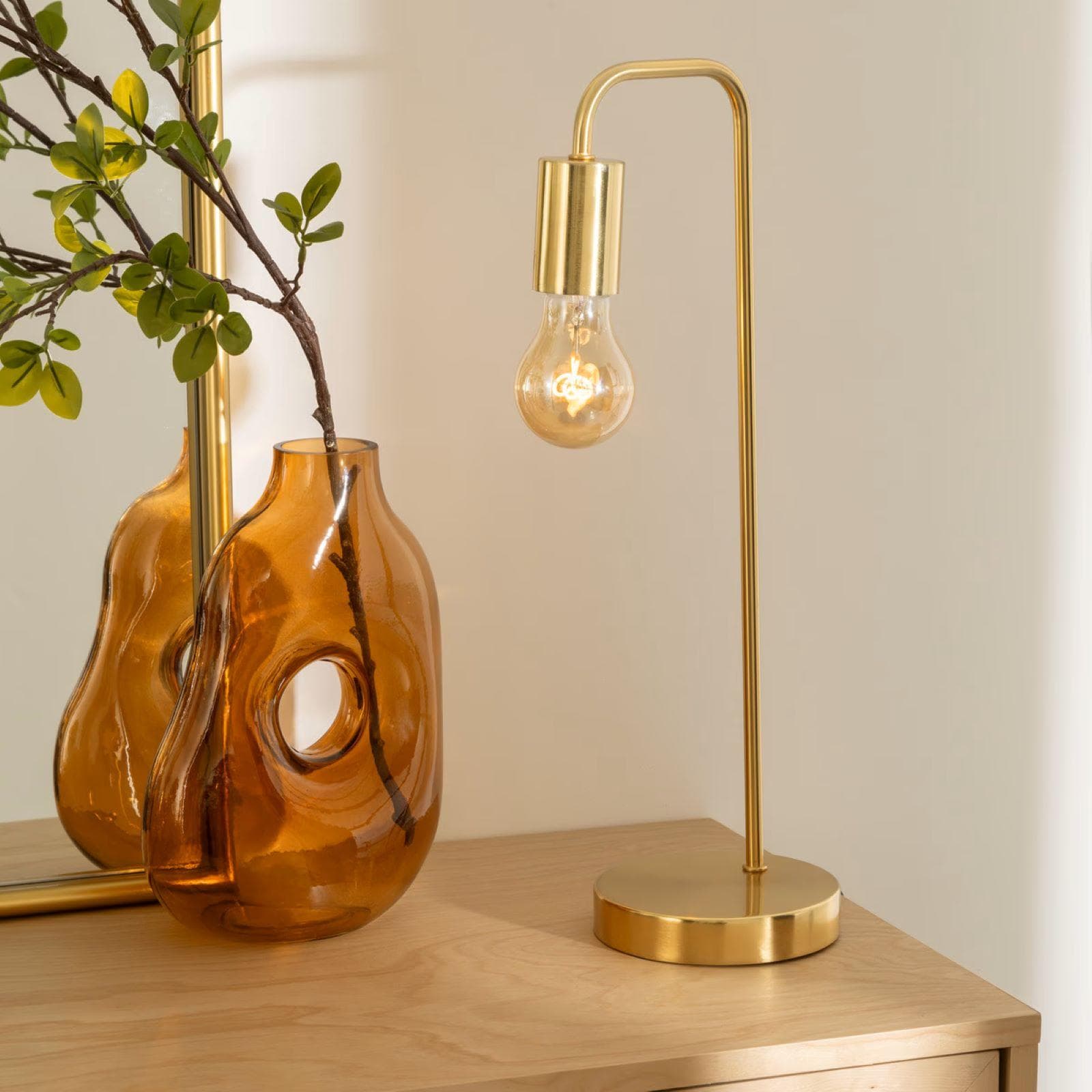 Lampada da tavolo 45h cm in metallo oro - Scylla