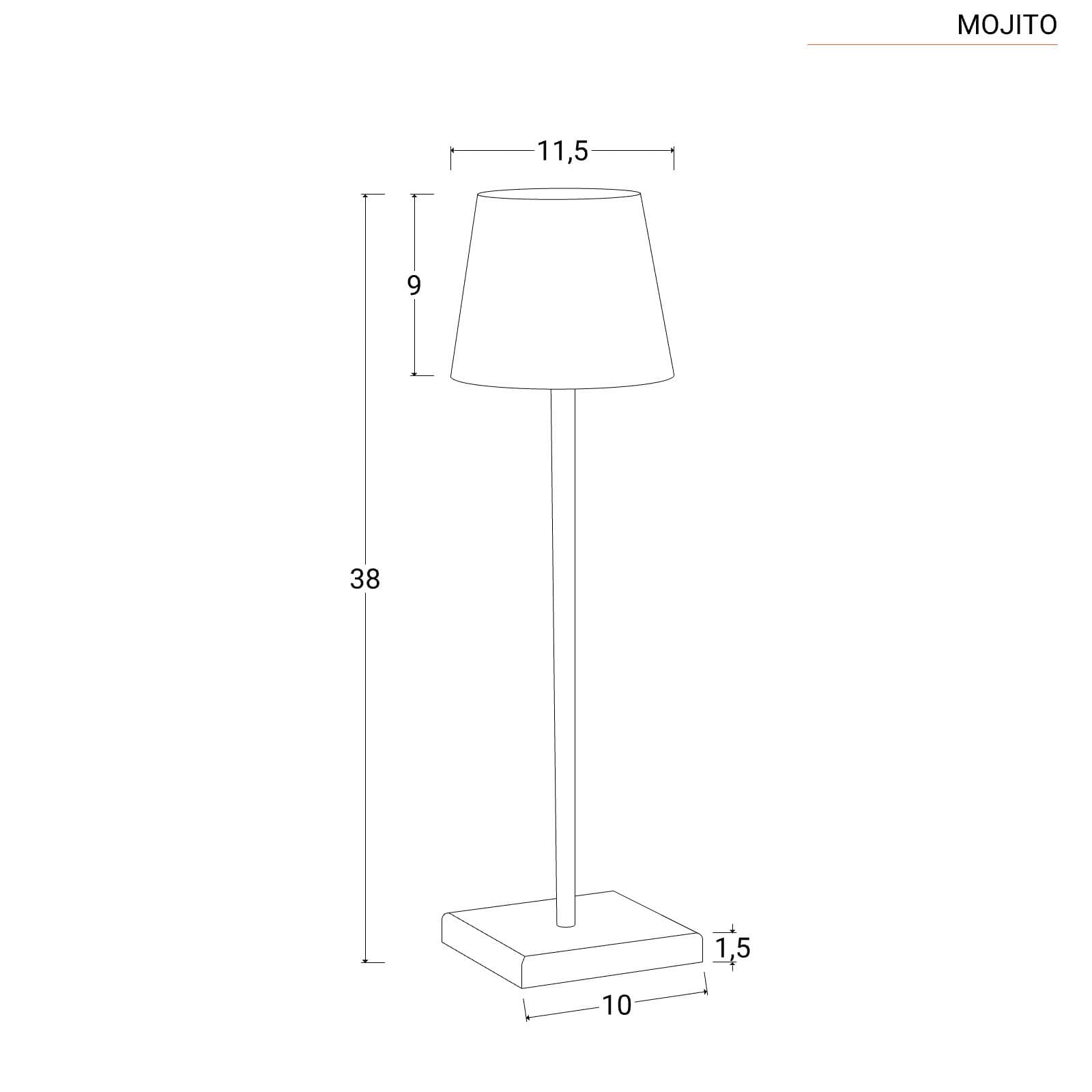 Lampada da tavolo portatile a LED 11x38h cm in alluminio bianco - Mojito