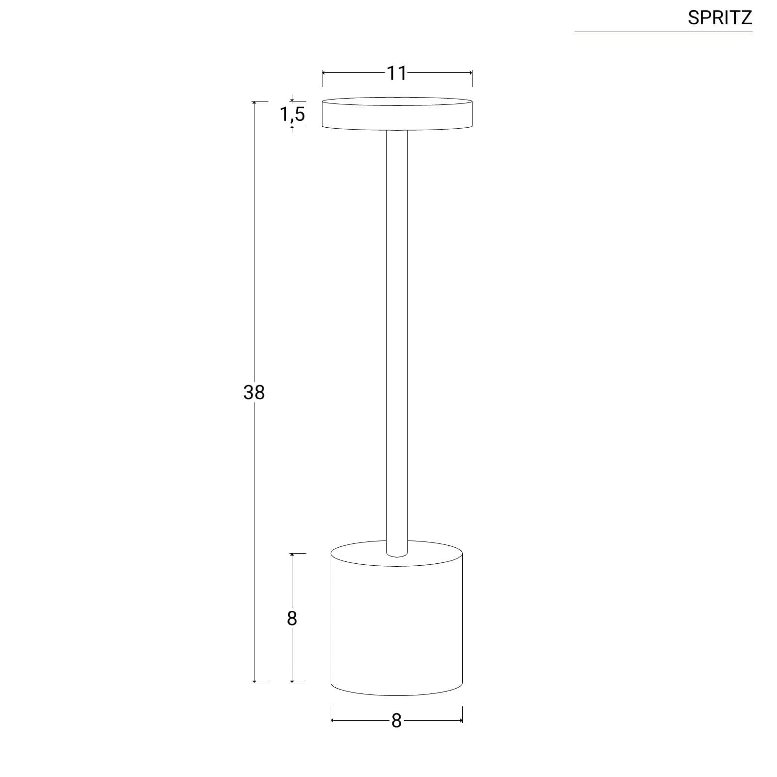 Lampada da tavolo portatile a LED 11x38h cm in alluminio bianco - Spritz