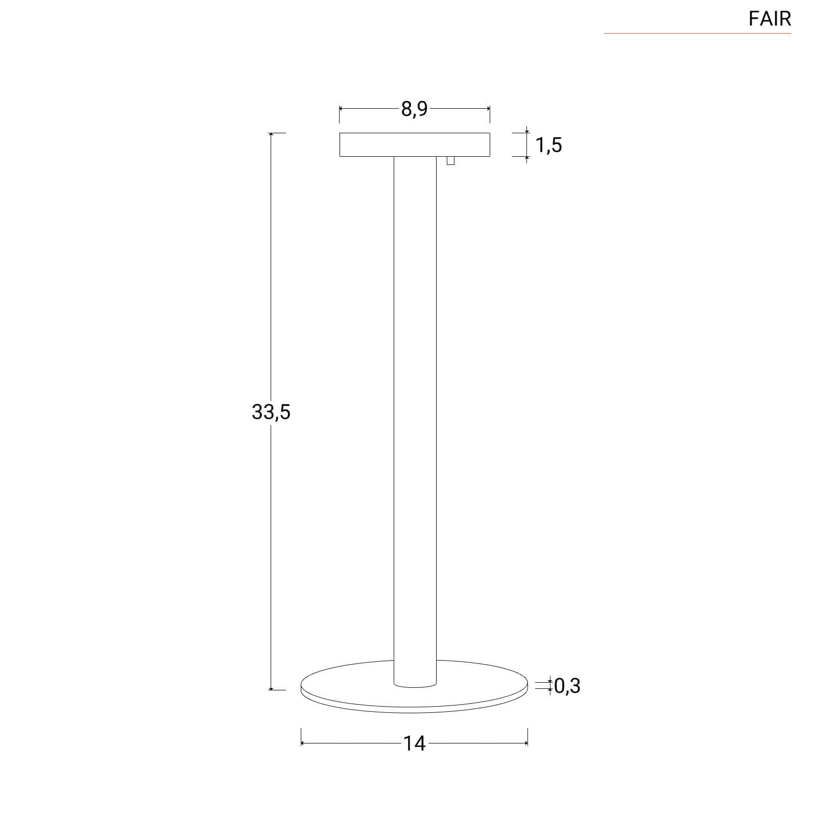 Lampada da tavolo portatile a LED 14x34h cm in alluminio nero - Fair