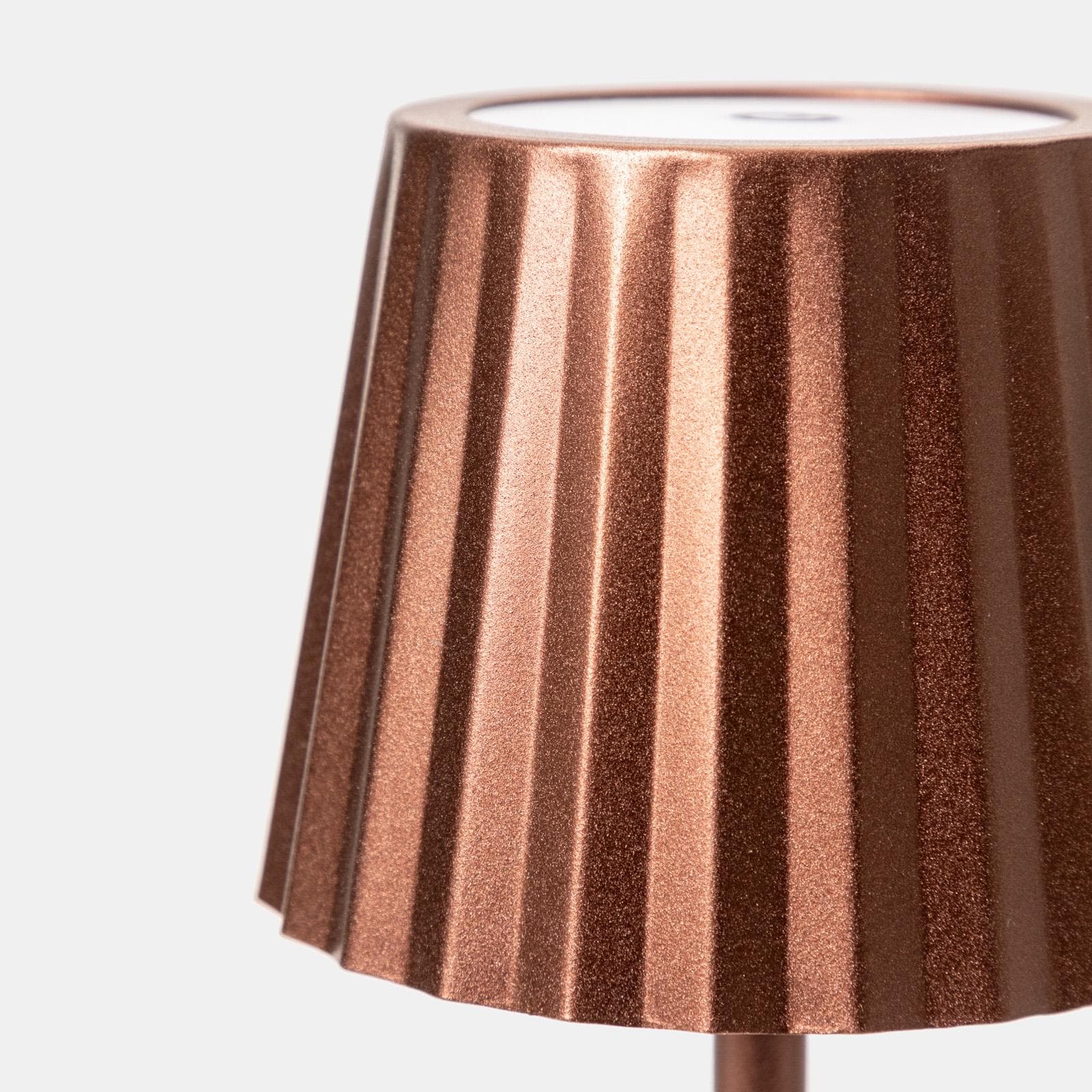 Lampada da tavolo touch a LED plissettata 14x40h cm in alluminio cioccolato - Isobel