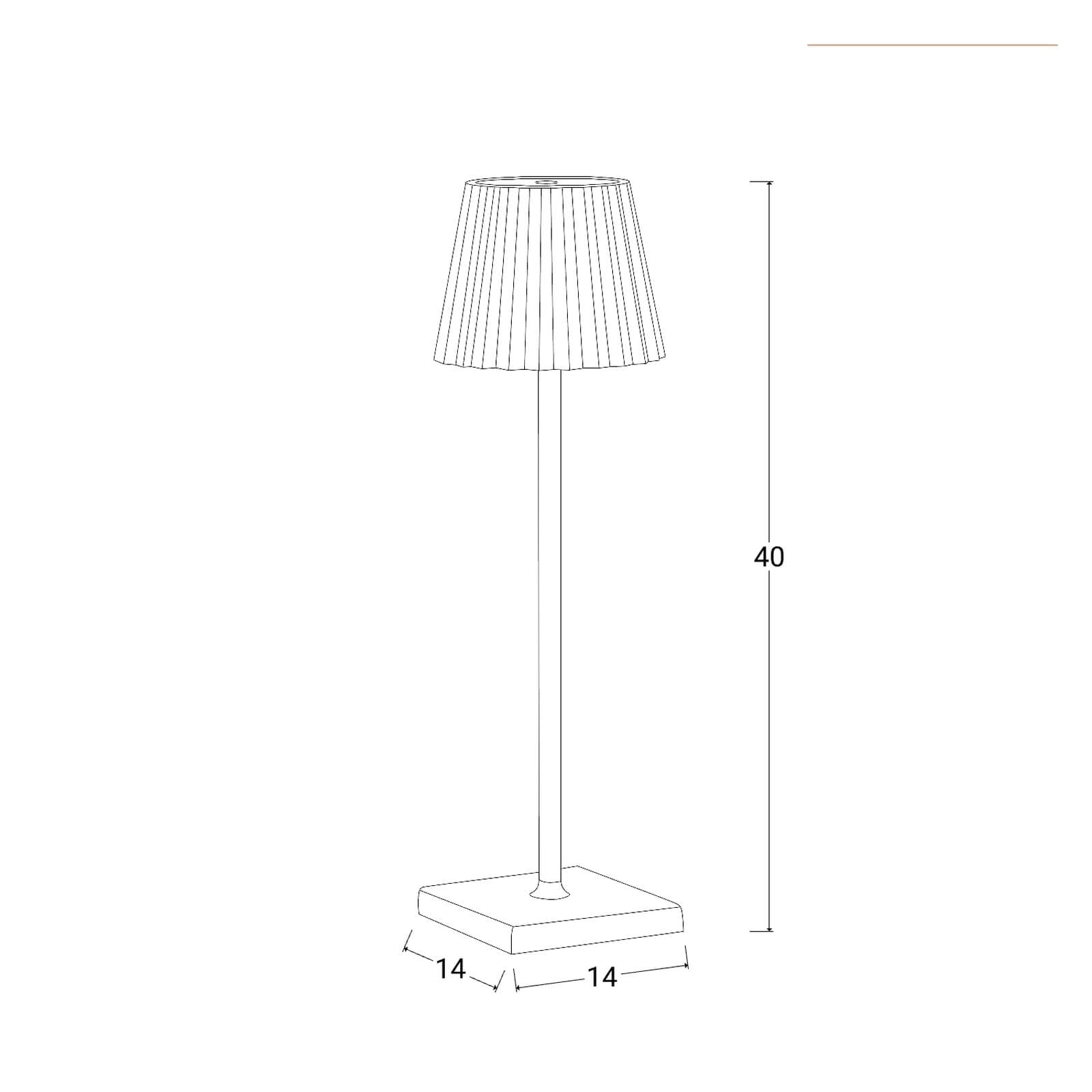 Lampada da tavolo touch a LED plissettata 14x40h cm in alluminio cioccolato - Isobel