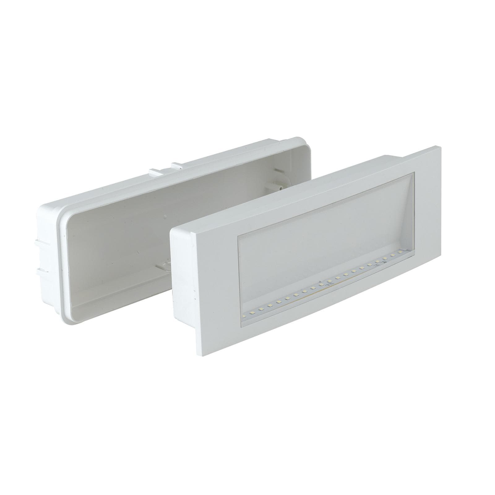 Lampada d'emergenza 29,2x10 cm in policarbonato bianco