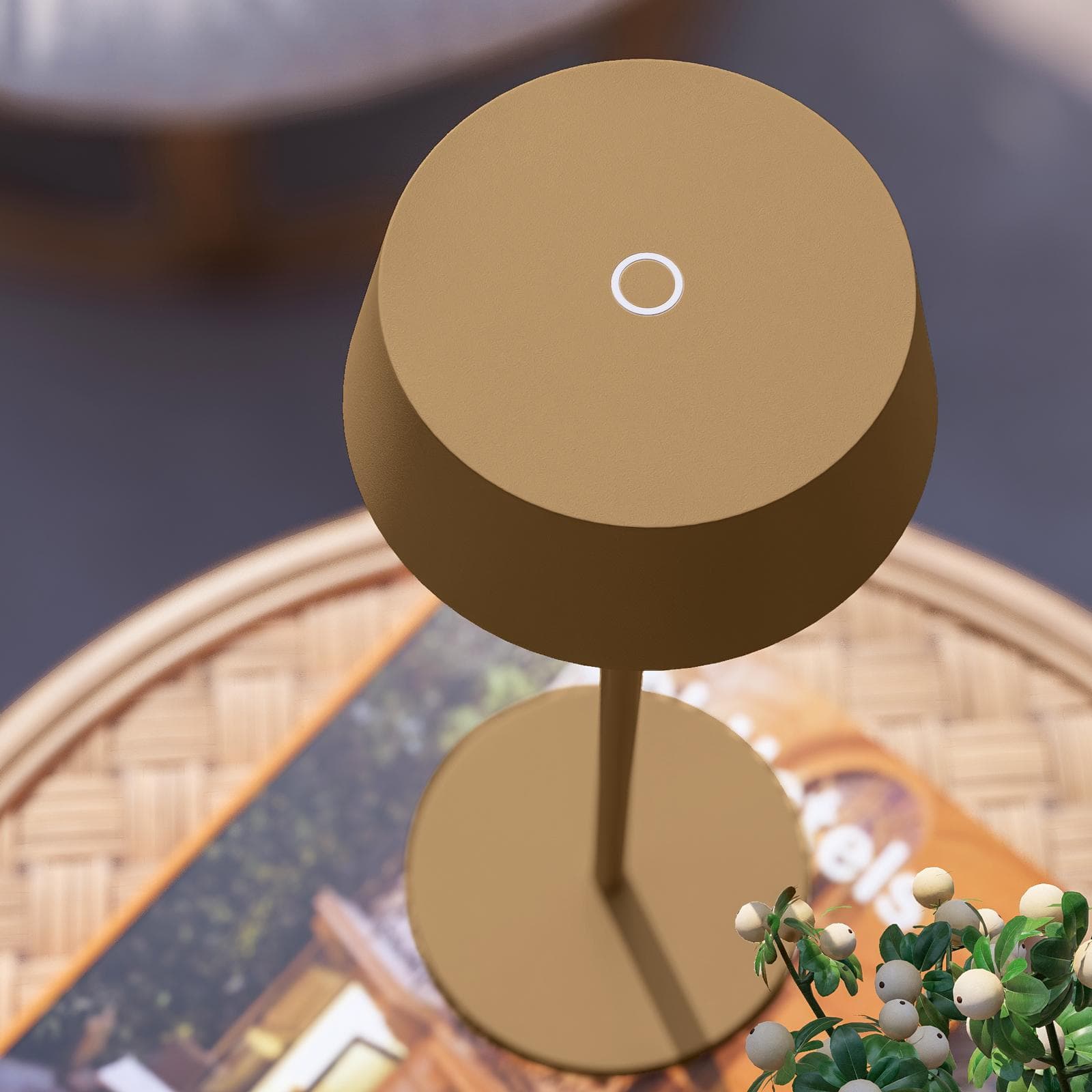 Lampada LED da tavolo portatile in alluminio cappuccino - Daikiri