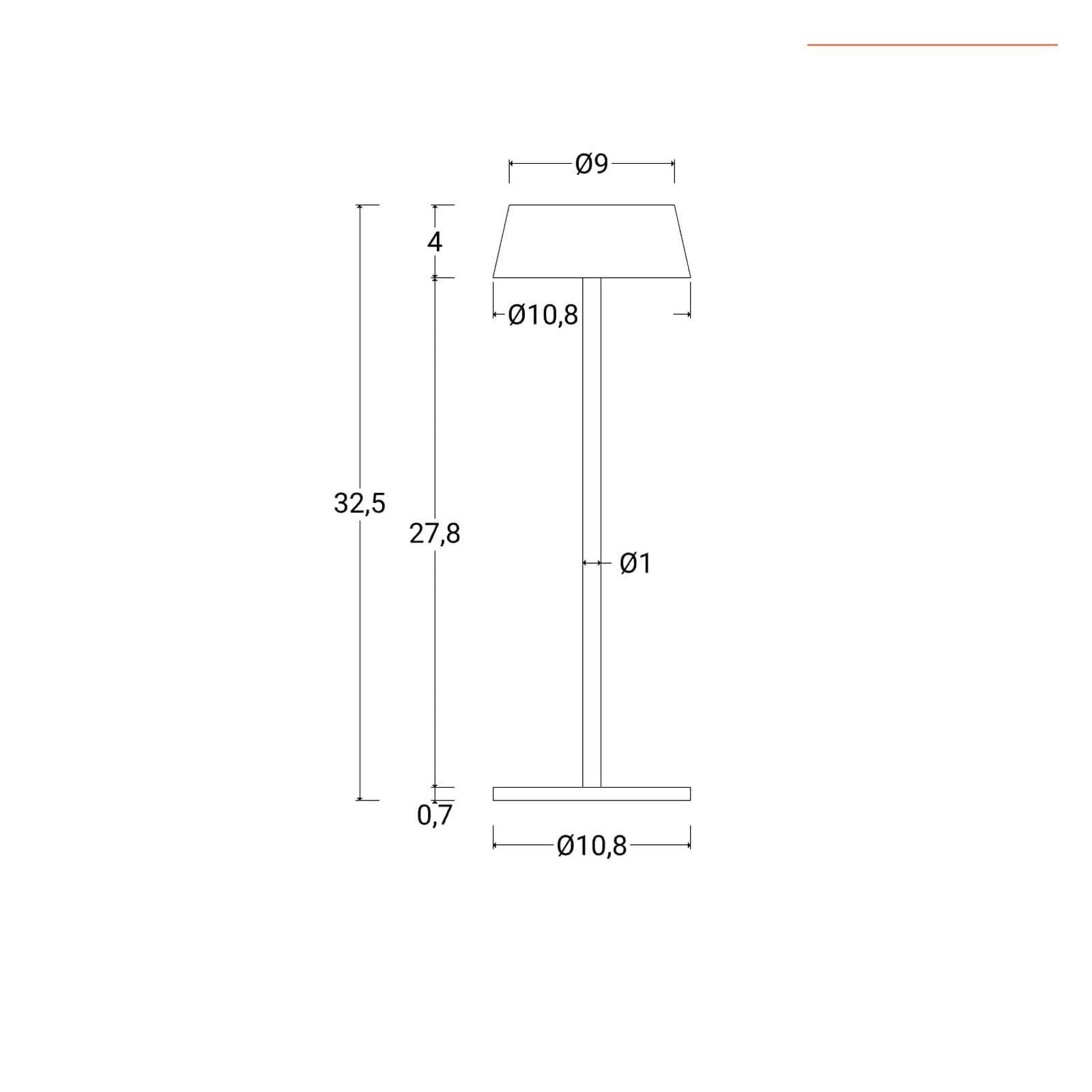 Lampada LED da tavolo portatile in alluminio nero - Daikiri