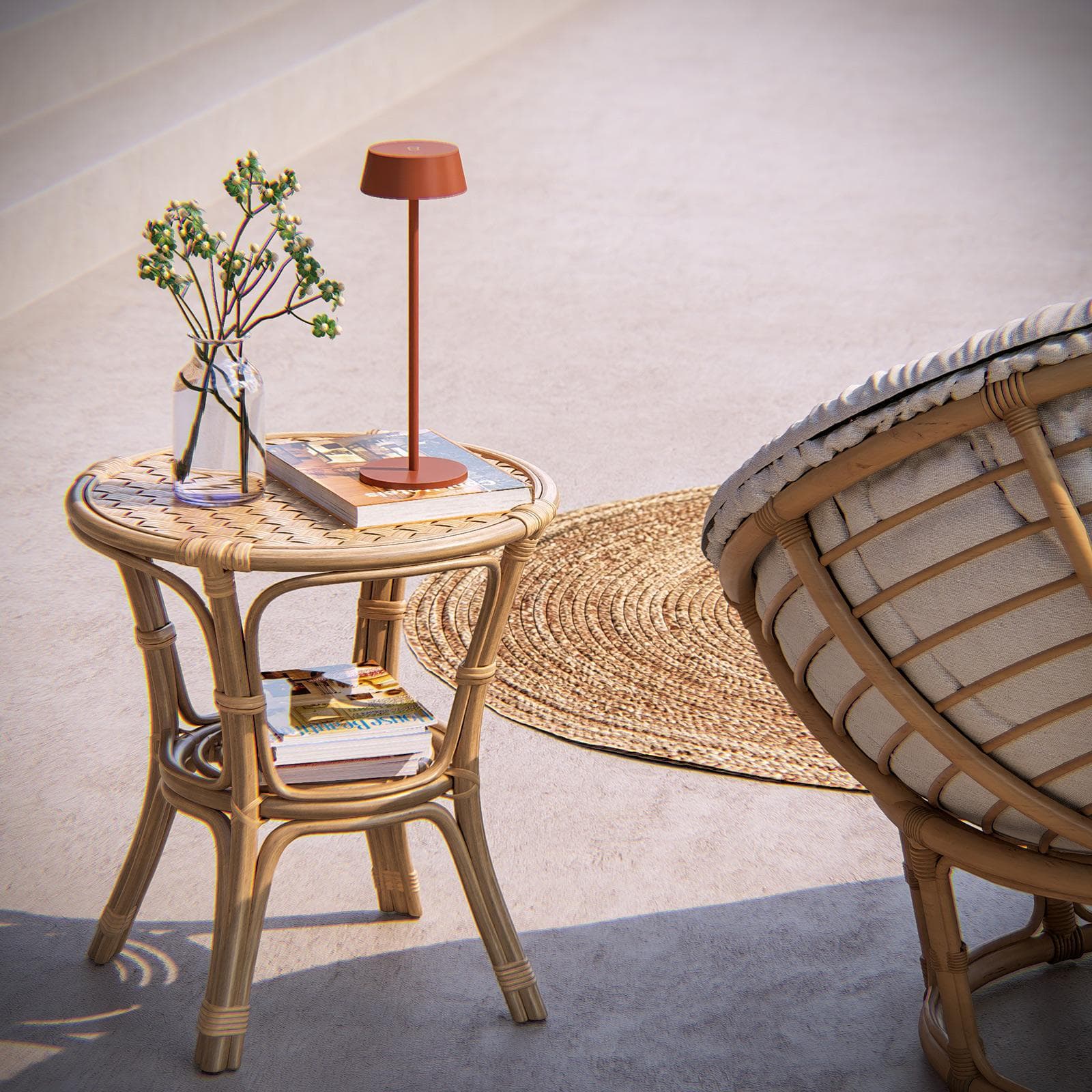 Lampada LED da tavolo portatile in alluminio terracotta - Daikiri