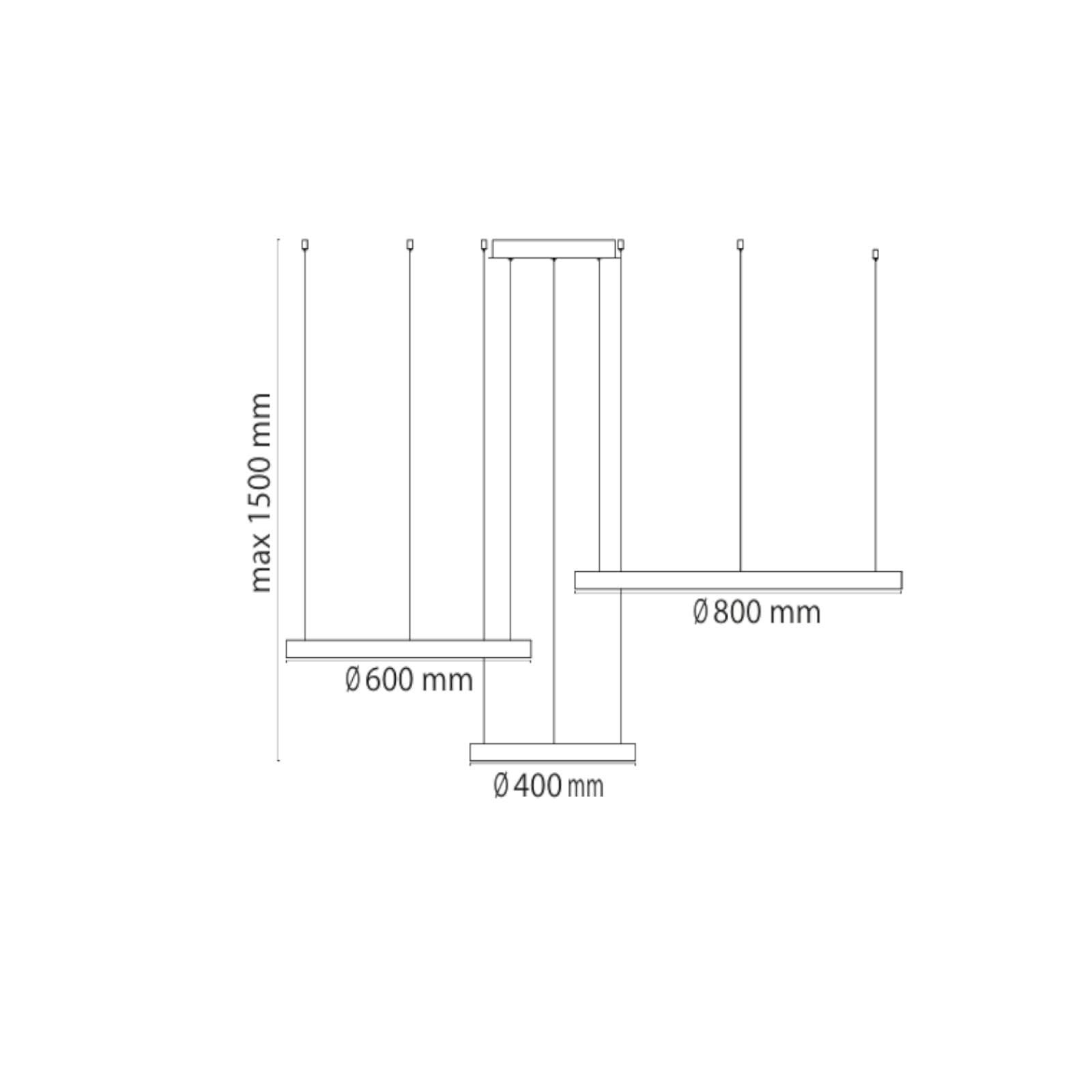 Lampada LED sospesa 120x150 h cm in metallo nero