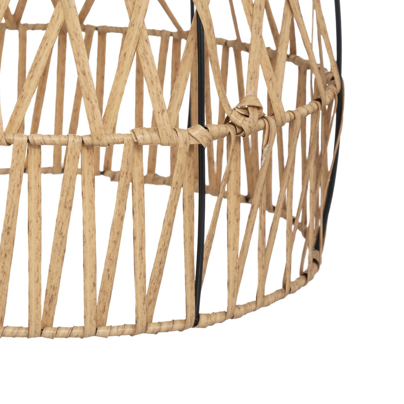Lampada solare in polyrattan naturale e acciaio grafite con LED - Violante