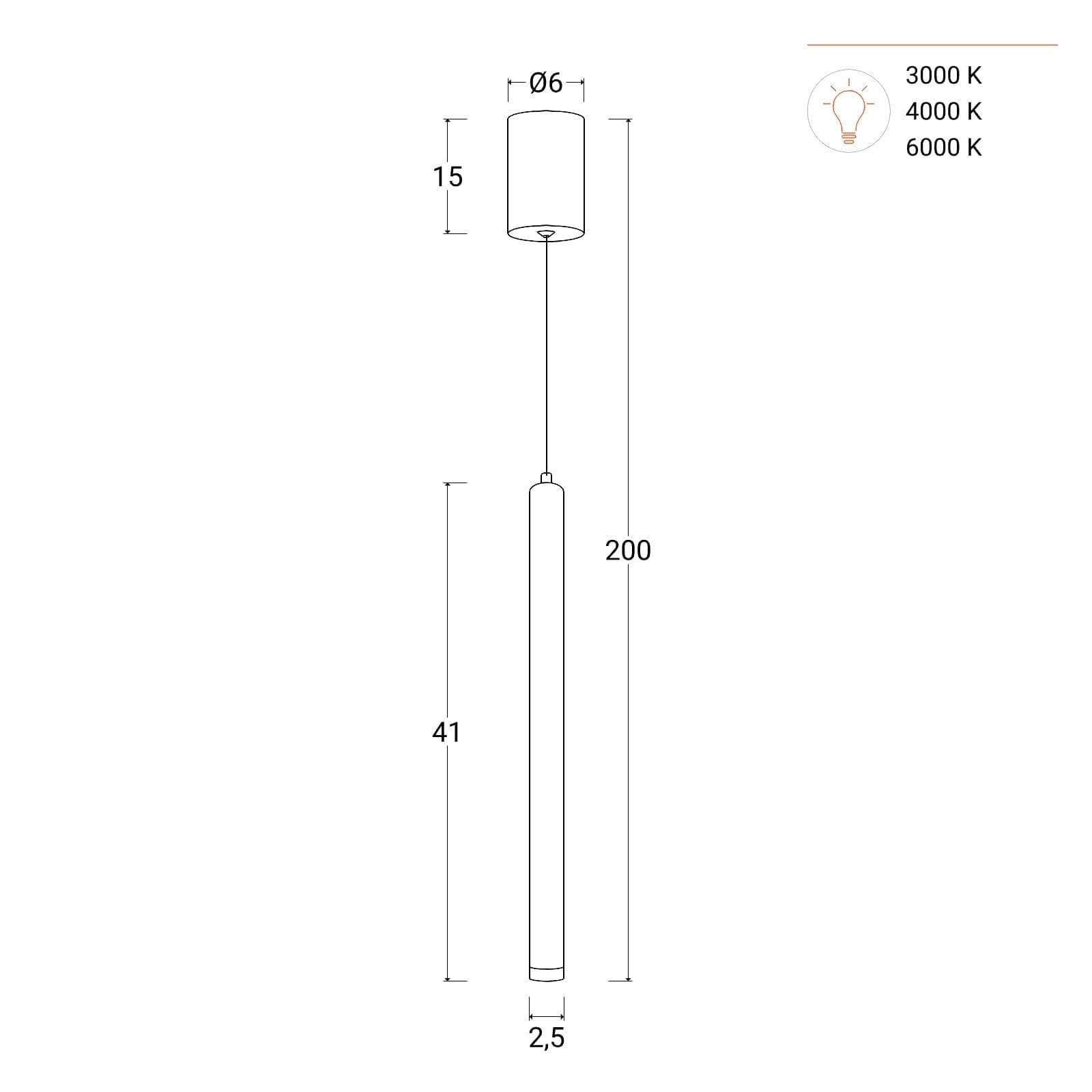 Lampada sospesa 200h cm in metallo bianco opaco - Aretha