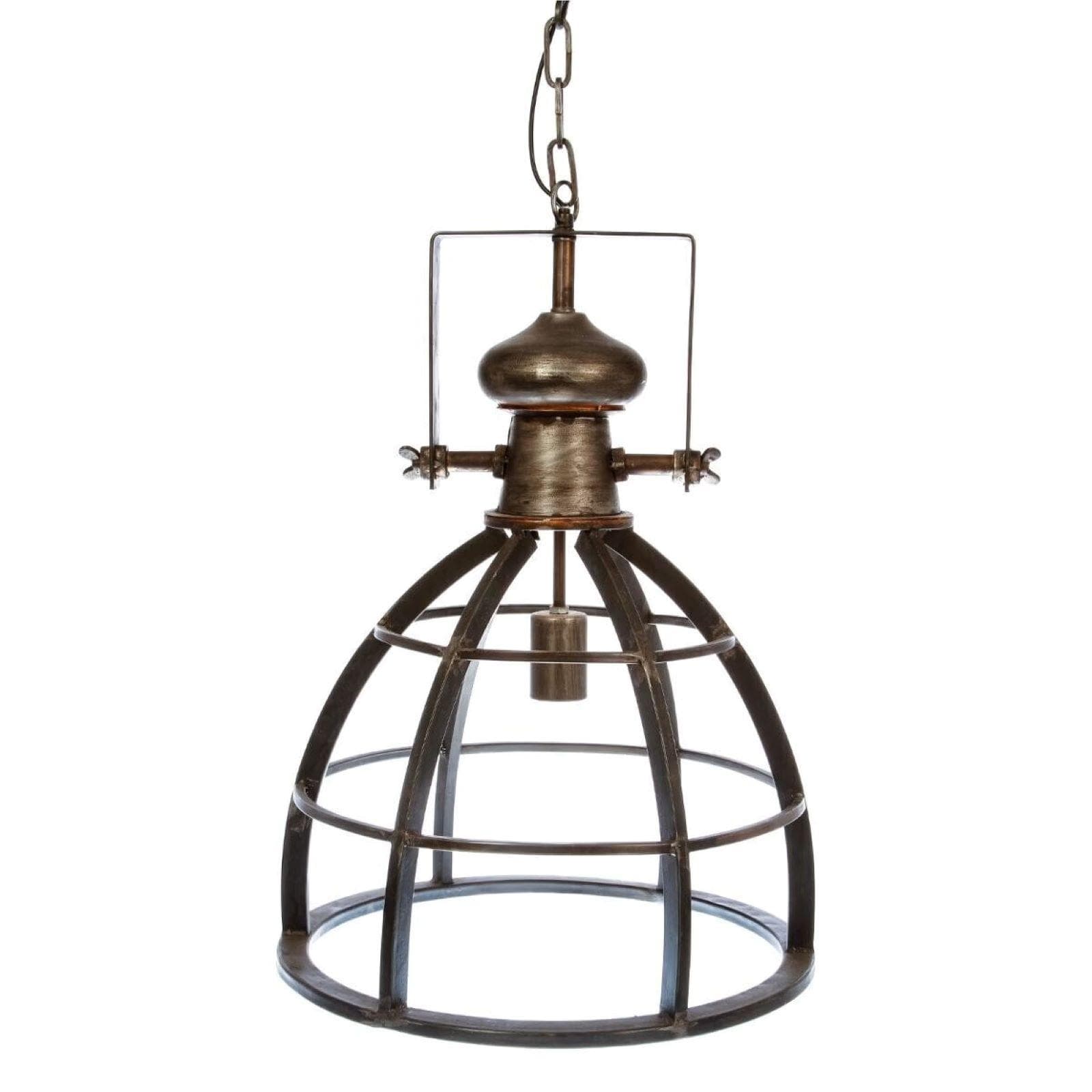 Lampada sospesa rotonda 41 cm in metallo tortora articato