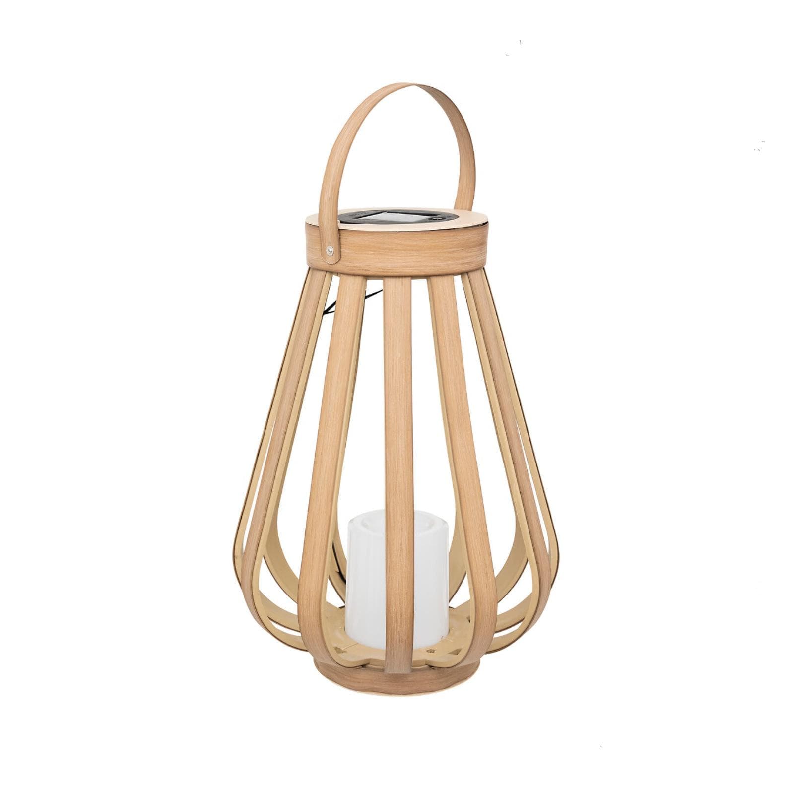 Lanterna da esterno 35 h cm a ricarica solare in polipropilene beige con candela - Maryne