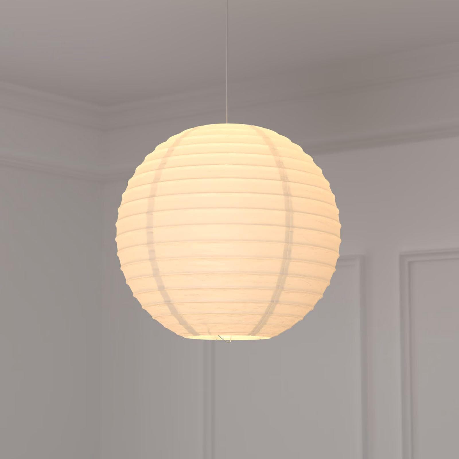 Lanterna sospesa giapponese rotonda 45 cm bianco