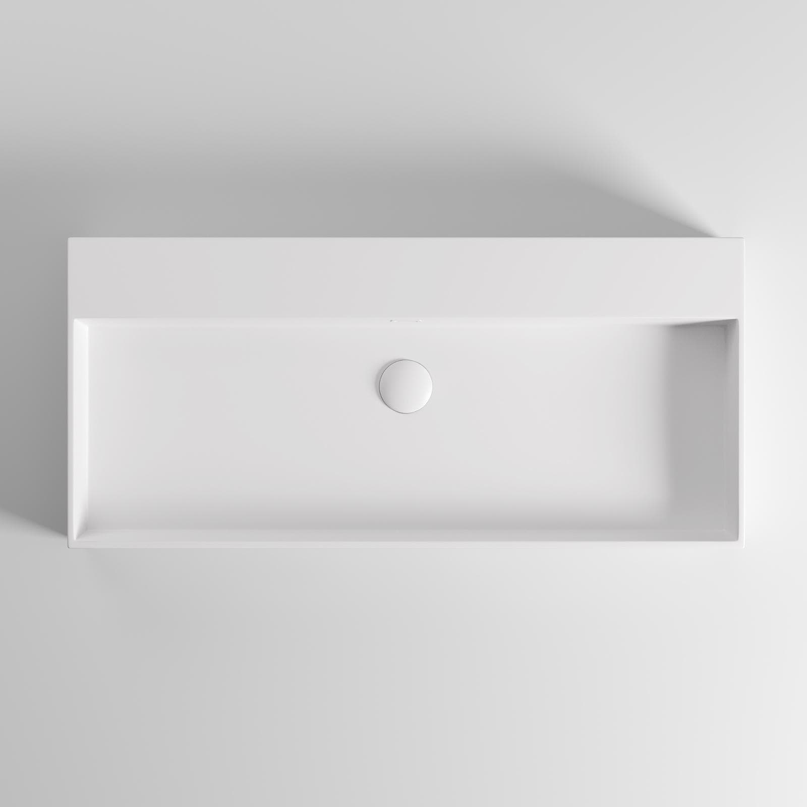 Lavabo 100x46 cm in resina bianco opaco - Lake