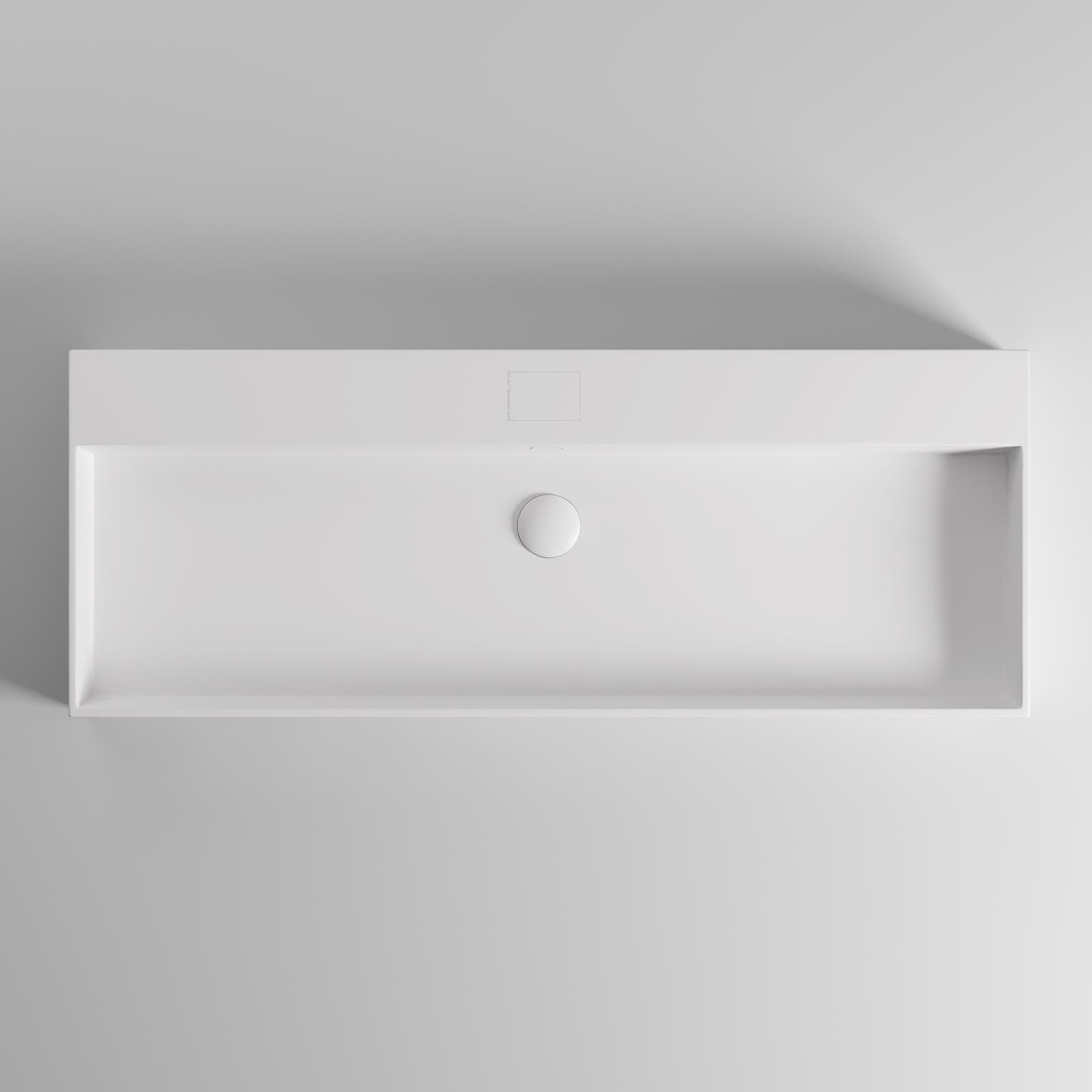 Lavabo 120x46 cm in resina bianco opaco - Lake