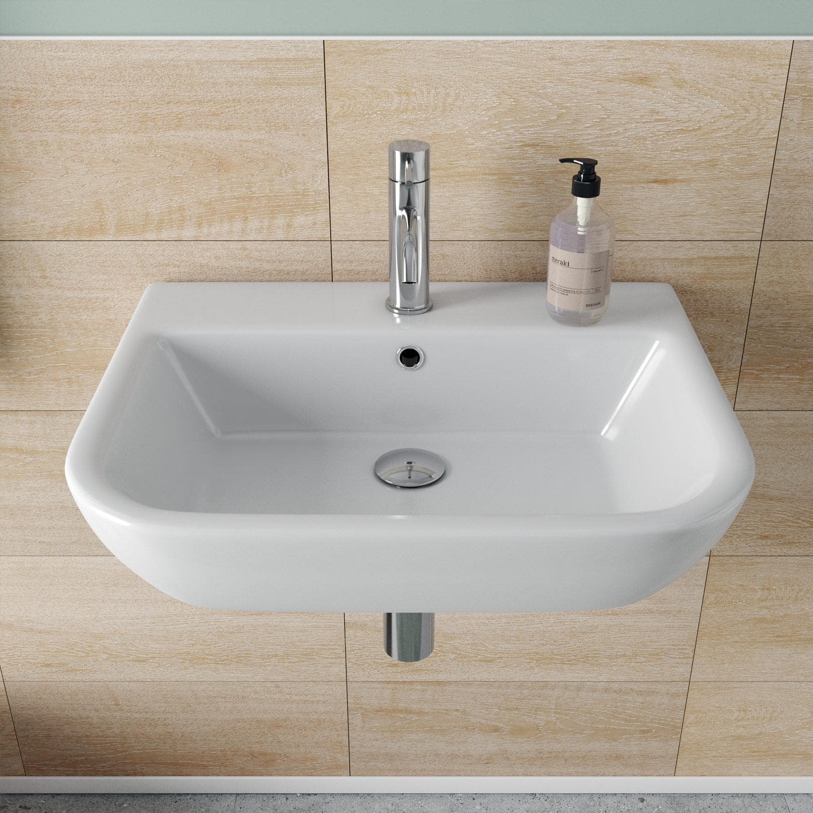 Lavabo sospeso in ceramica bianca 45 cm - Concord