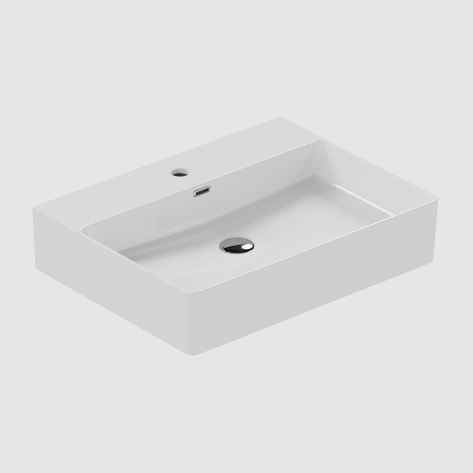 Lavabo 60 x 13h cm in ceramica bianco lucido - Script